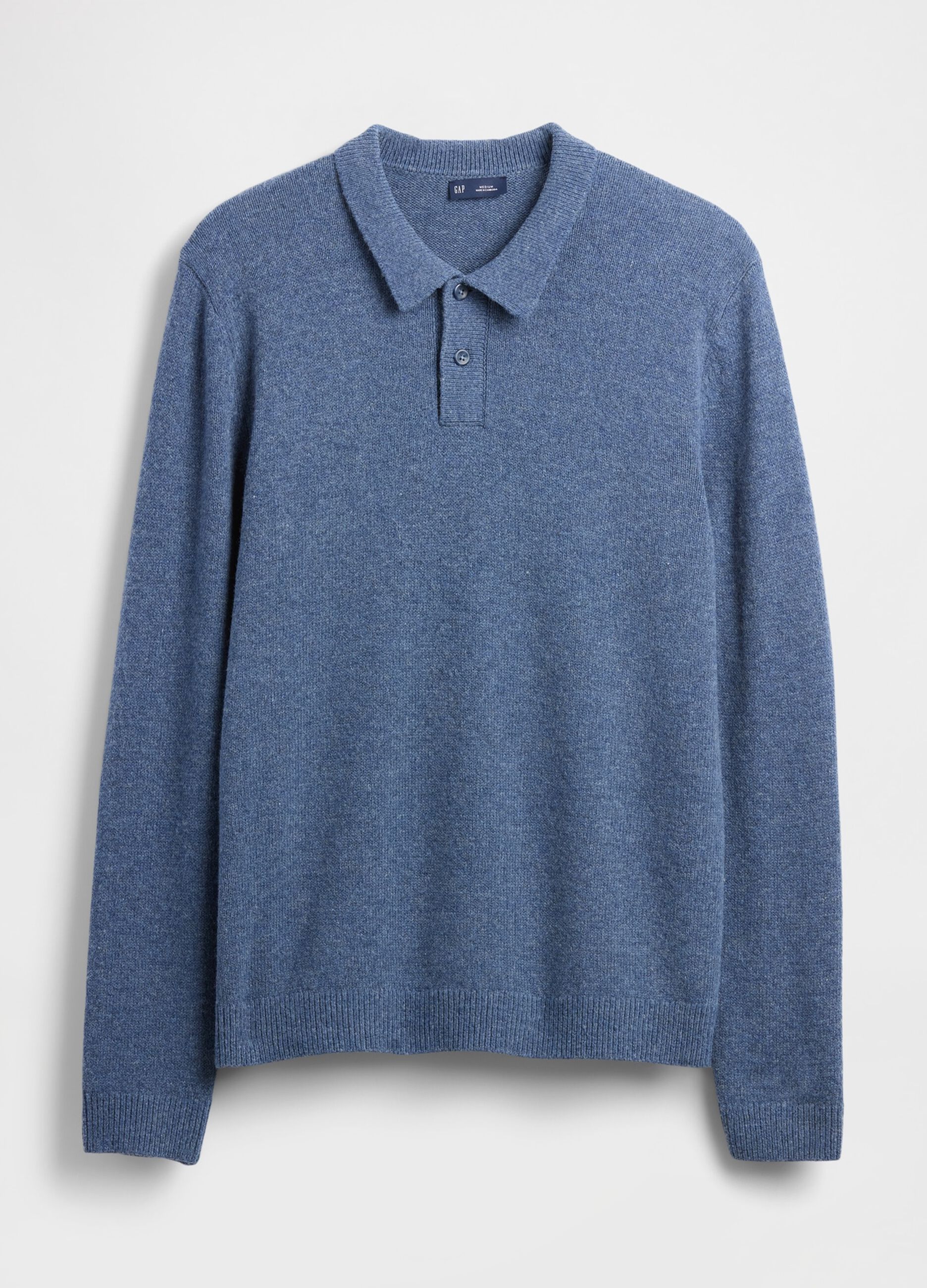 Blue wool and polyamide blend pullover