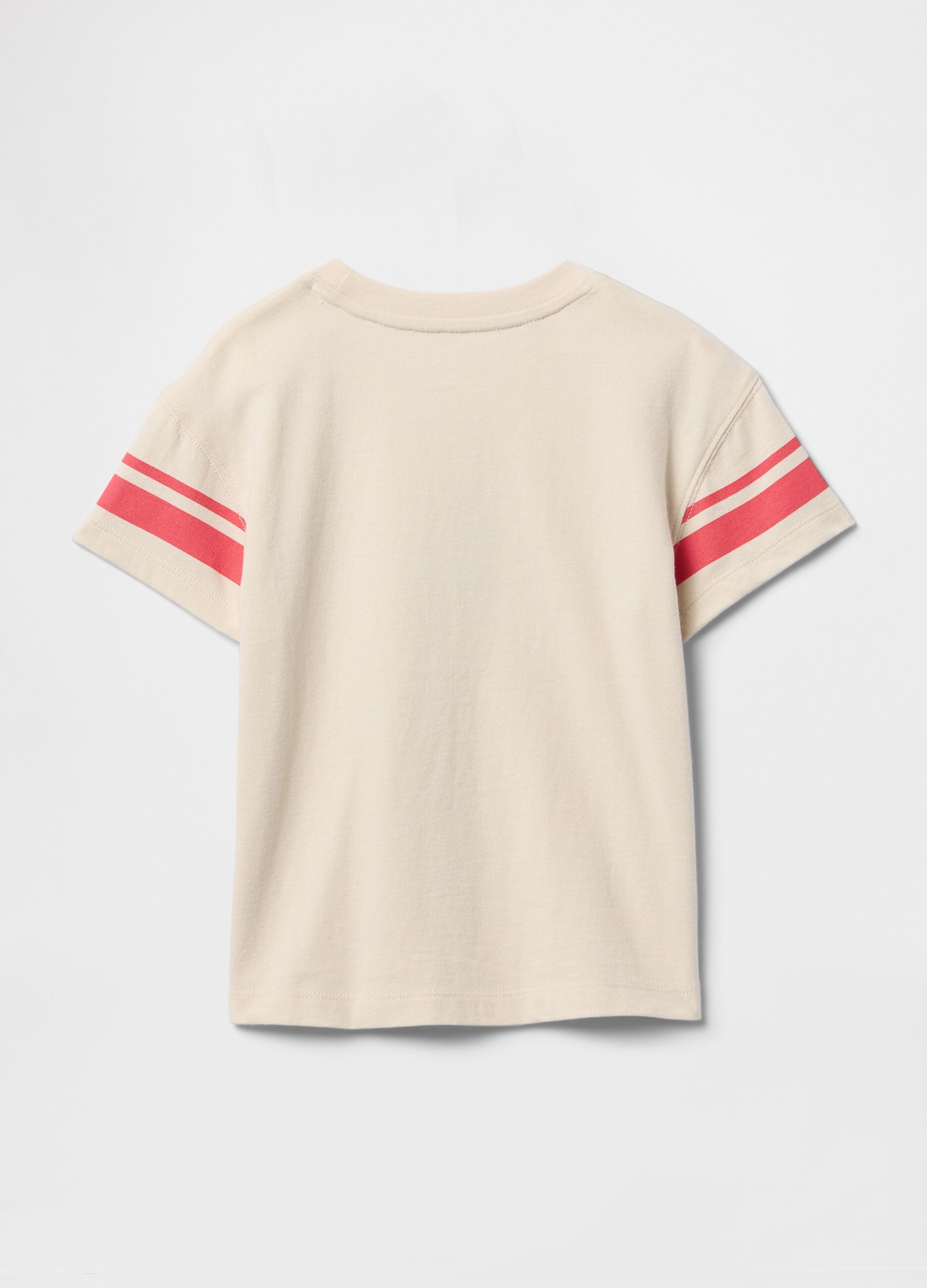 T-shirt a maniche corte beige con stampa orso GAP Kids_1