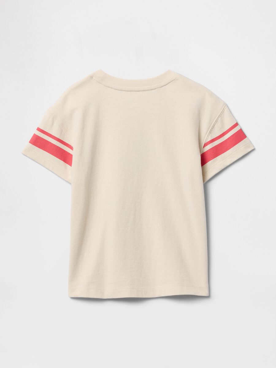 T-shirt a maniche corte beige con stampa orso GAP Kids Bimbo_1