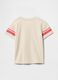 Beige short sleeve t-shirt with bear print GAP Kids_1