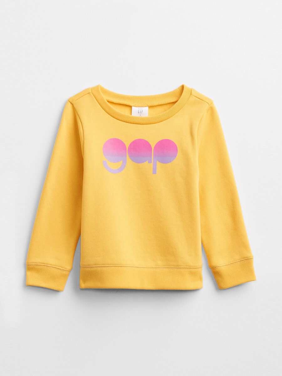 Sweatshirt with round neck and multicoloured logo print Toddler Girl_0
