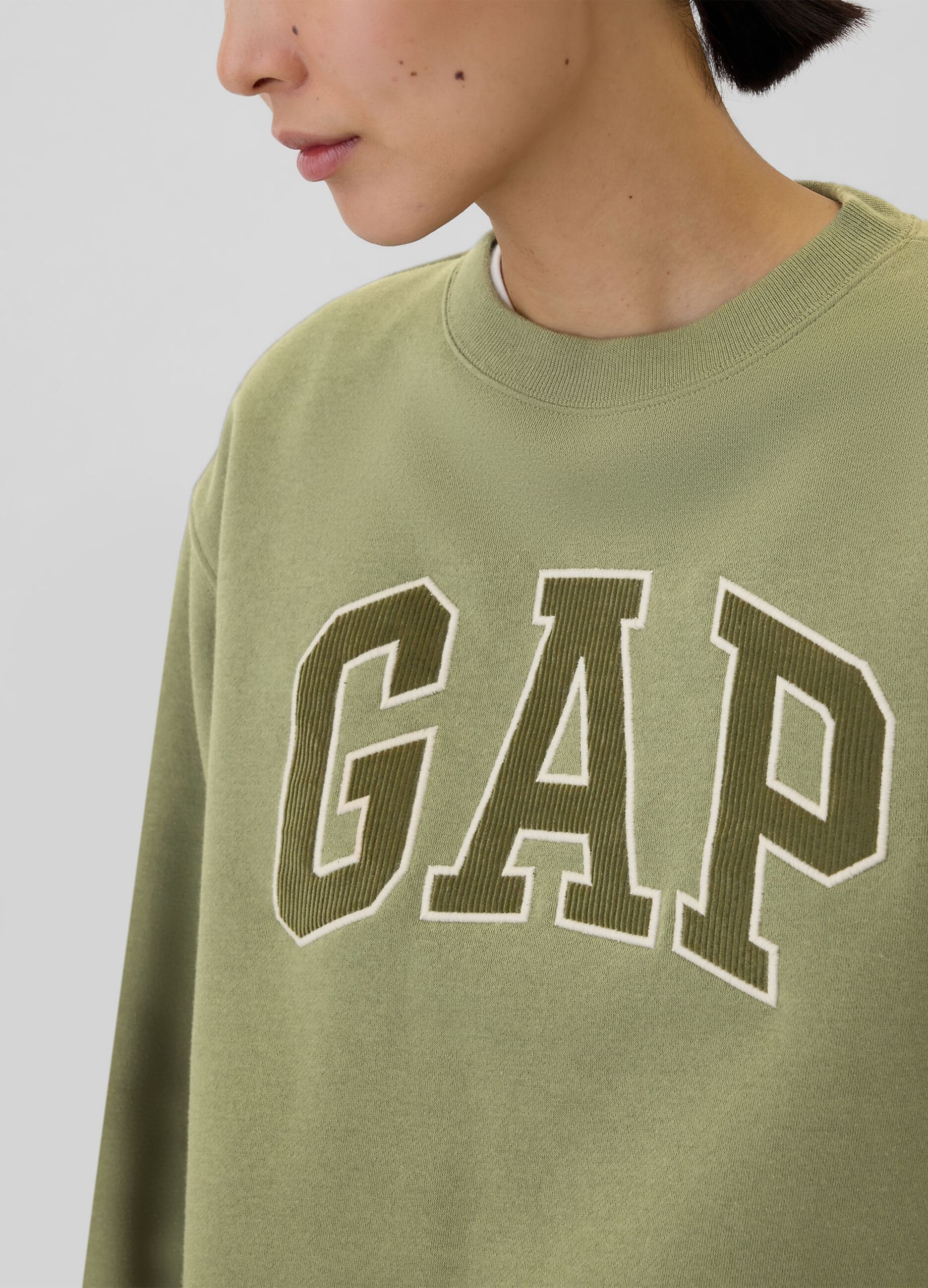 Felpa con scollo rotondo e logo