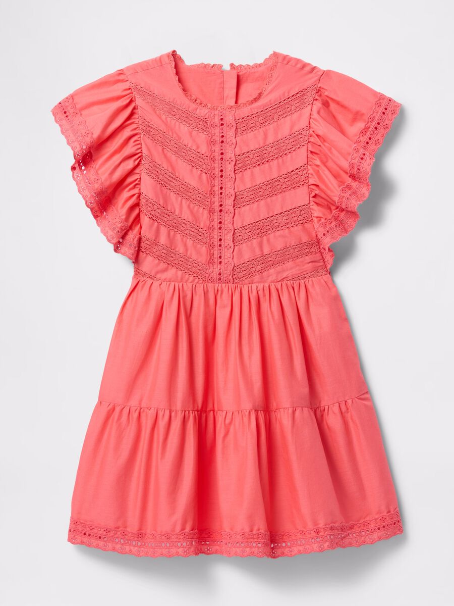 Pink Dress with Lace Details for Girls GAP Kids Girl_2