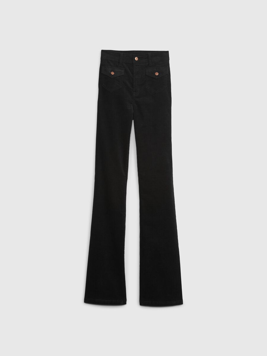 Pantaloni flare fit in corduroy Donna_5
