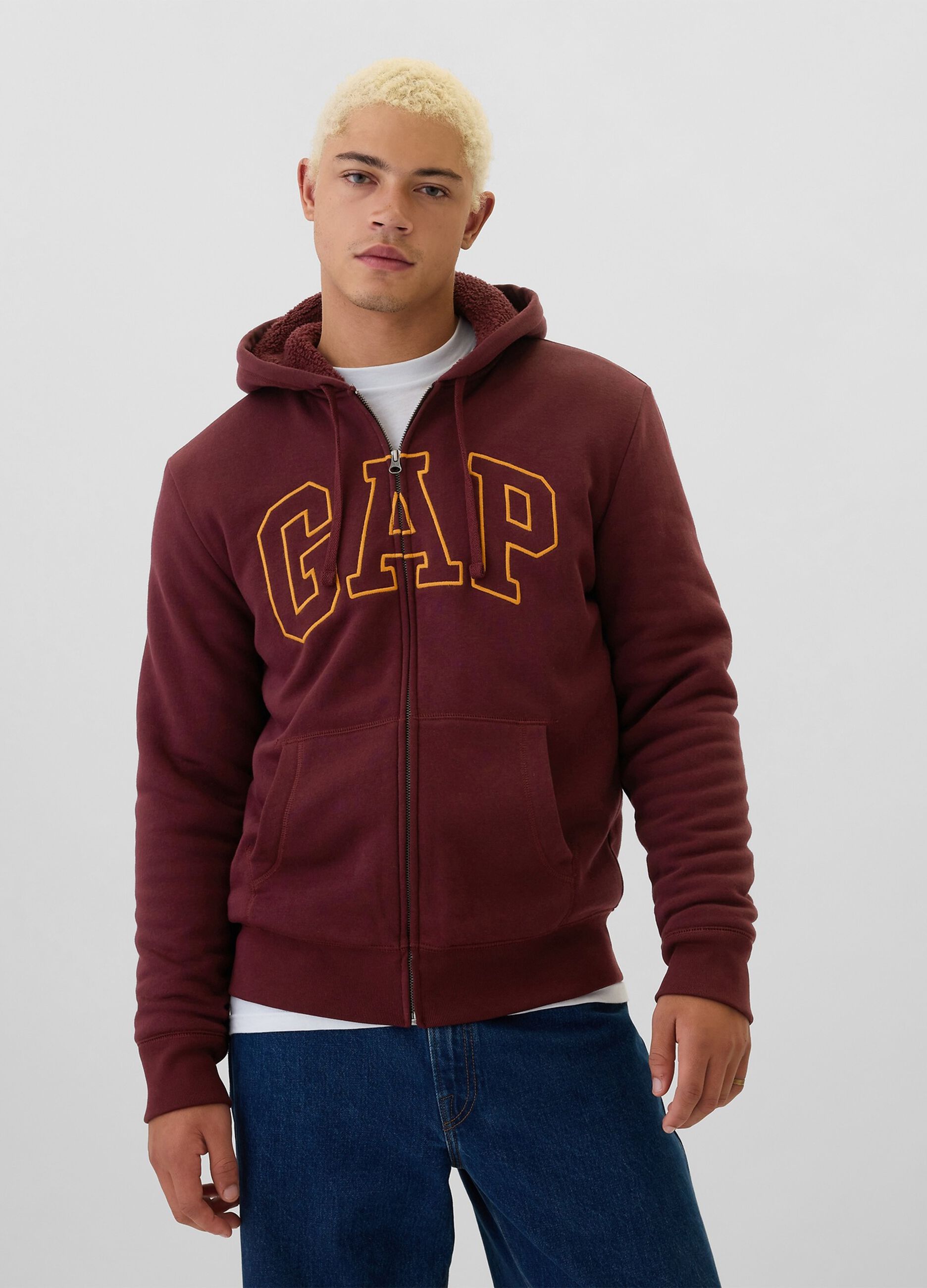 Felpa con cappuccio ricamo logo