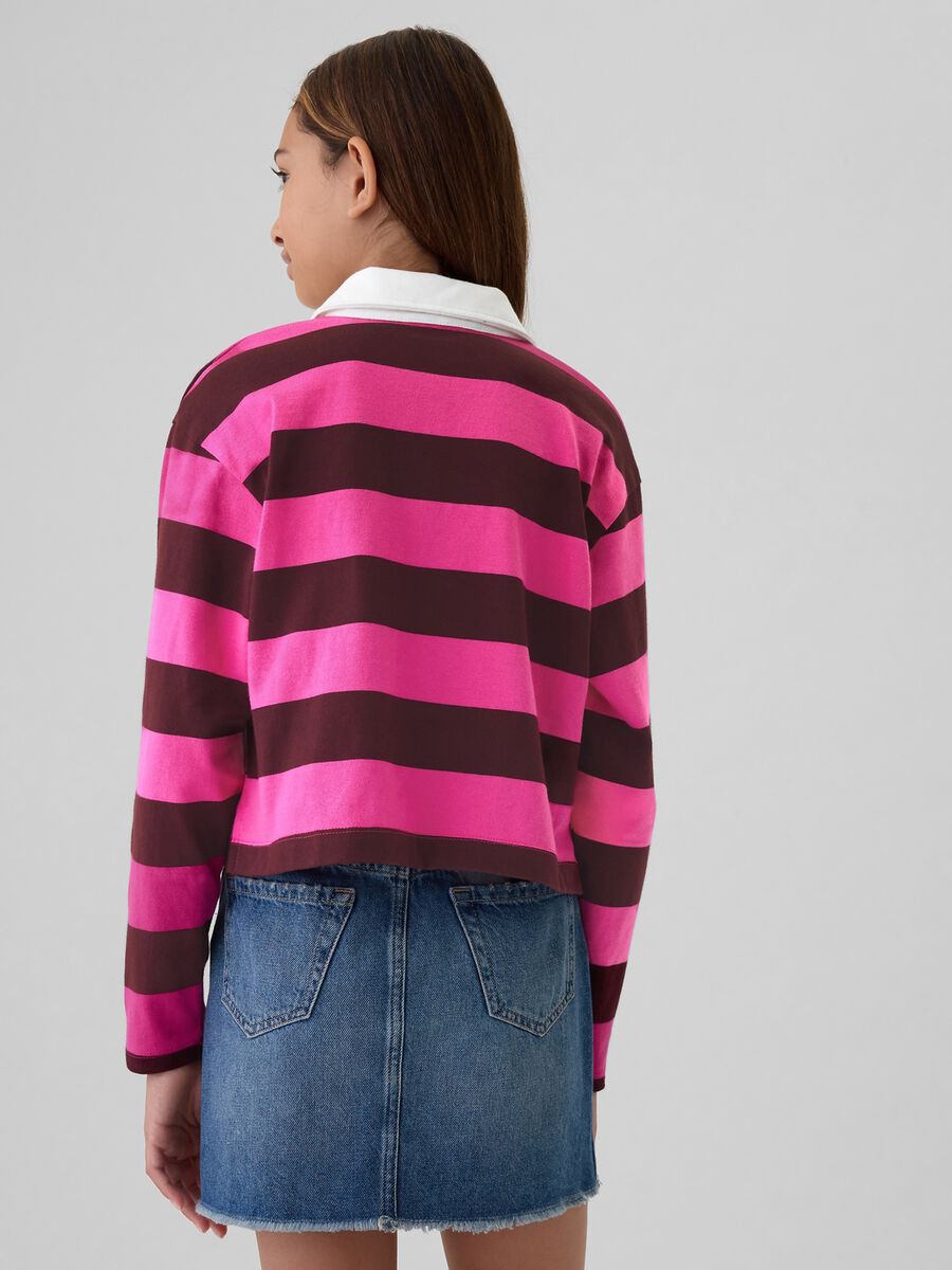 Polo a righe con maniche lunghe Bambina_1