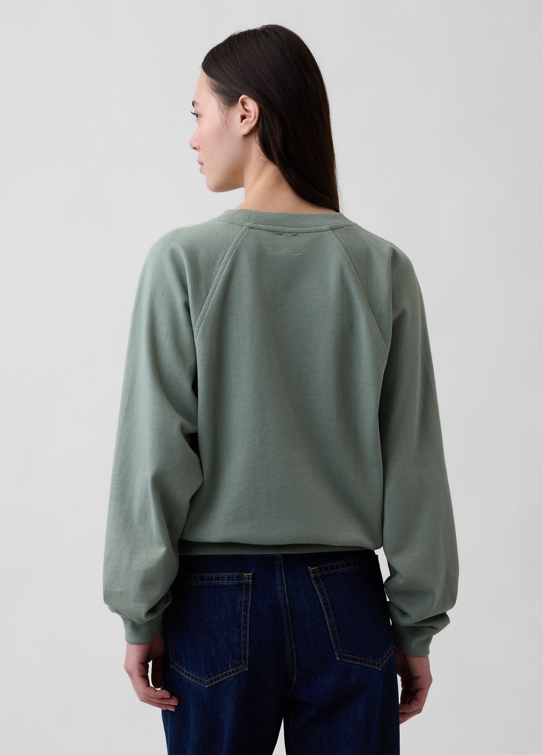 Felpa girocollo in misto cotone con logo GAP