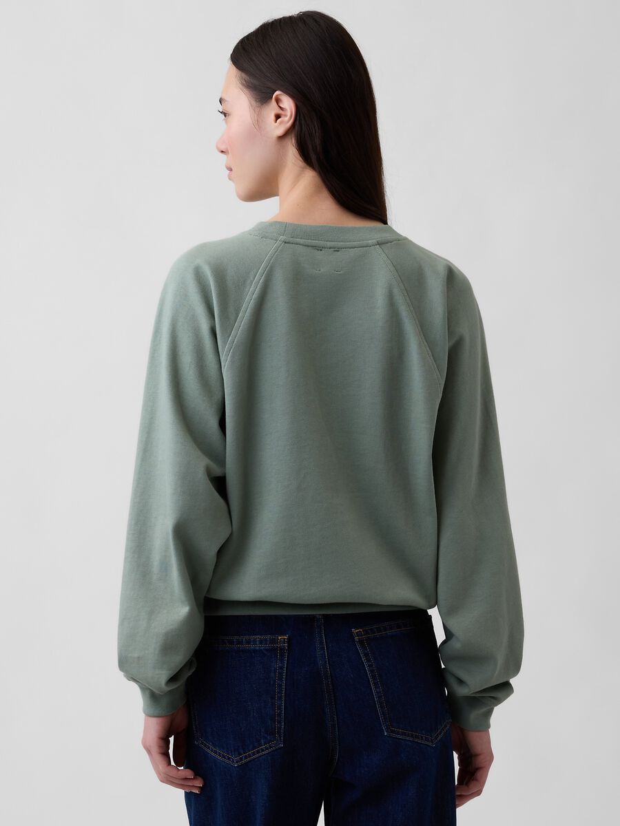 Felpa girocollo in misto cotone con logo GAP Donna_2