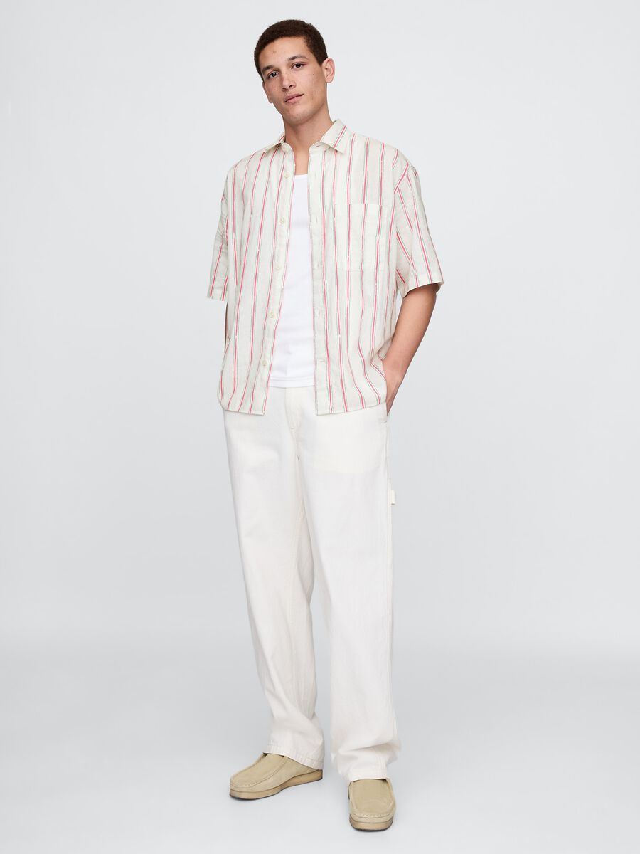 Camicia a righe in cotone Uomo_1