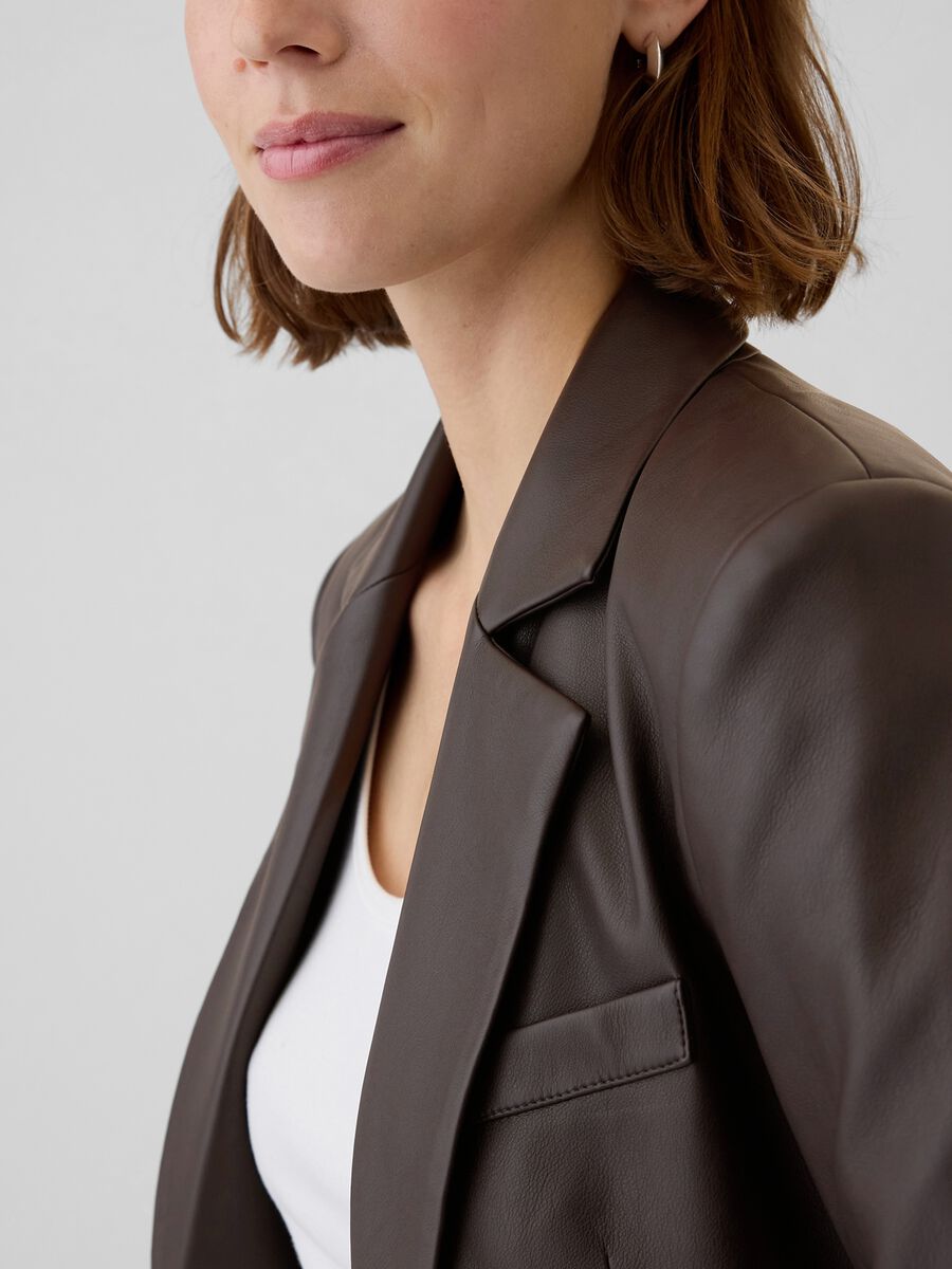 Blazer monopetto effetto lucido Donna_3