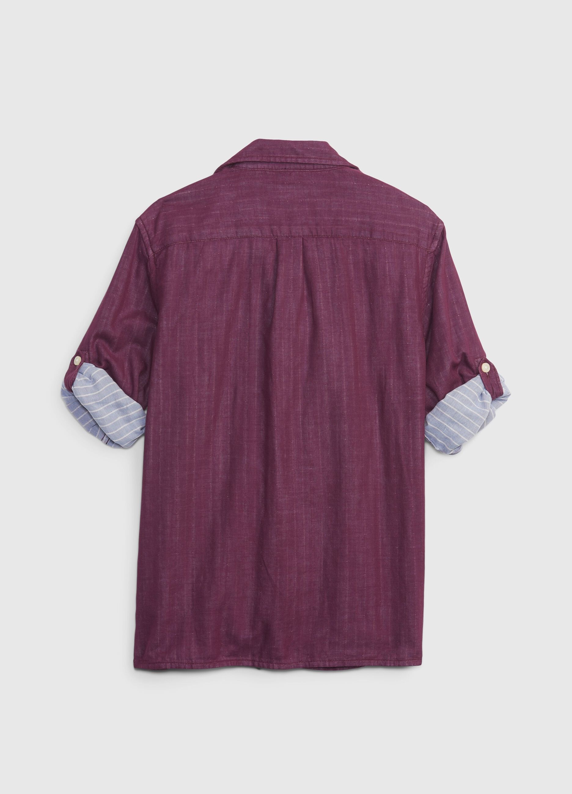 Check shirt with roll-up sleeves_1