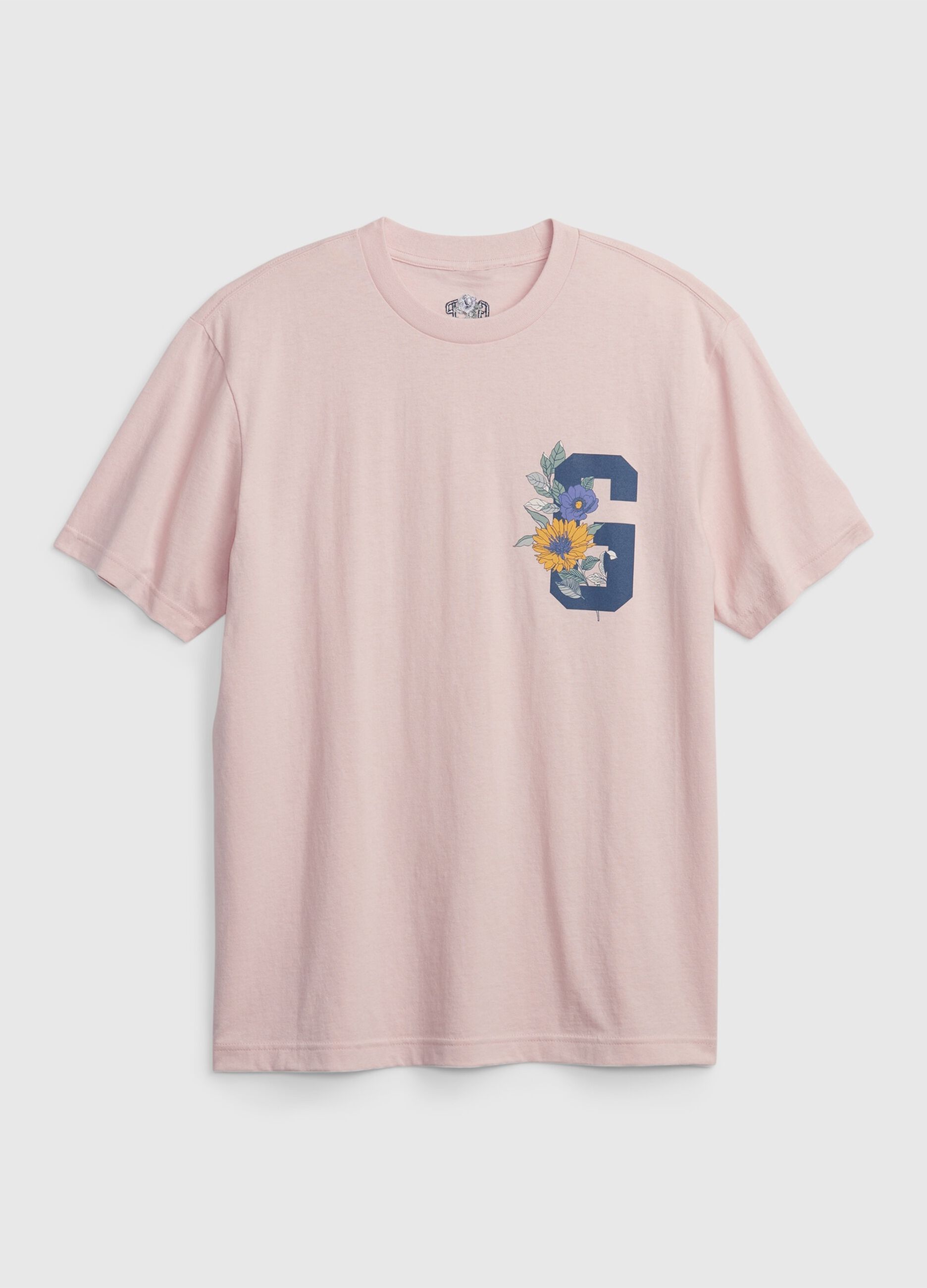 T-shirt in cotone con logo floreale