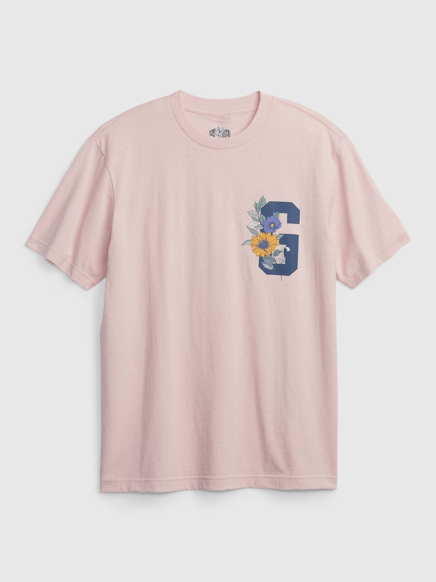 T-shirt in cotone con logo floreale Uomo_0