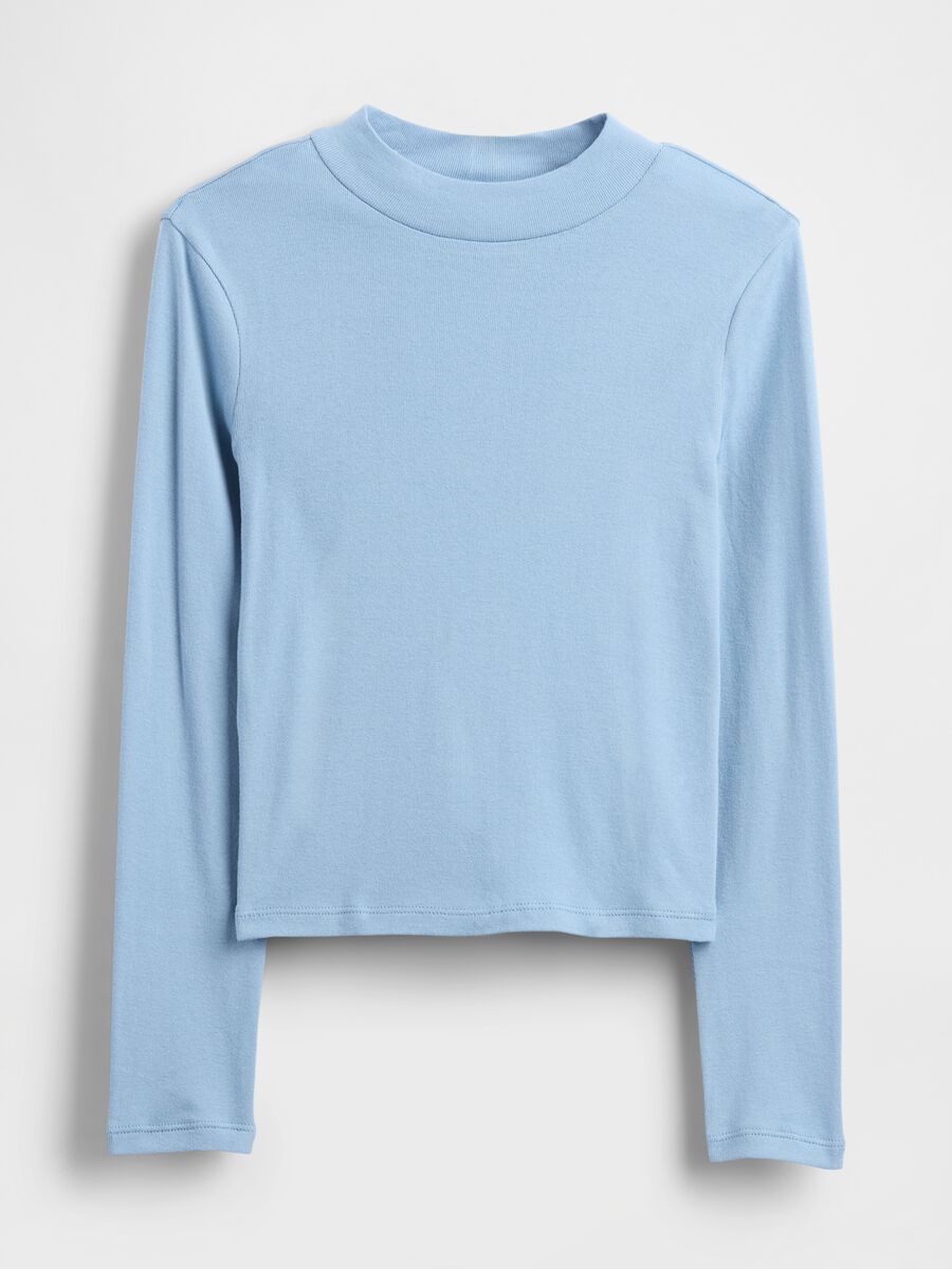 Light blue cotton long sleeve shirt Girl_2