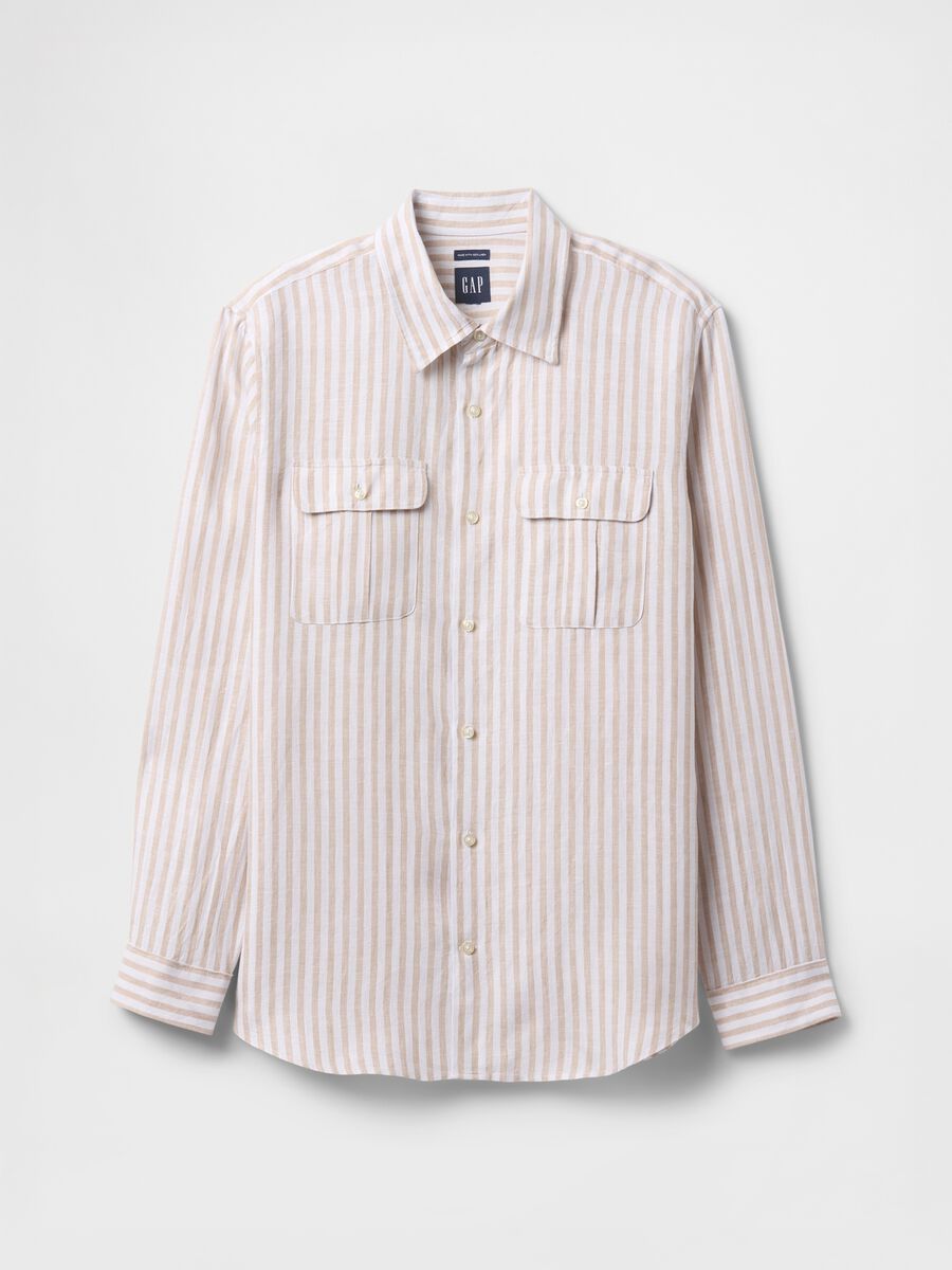Camicia a righe beige e rosa Man_3