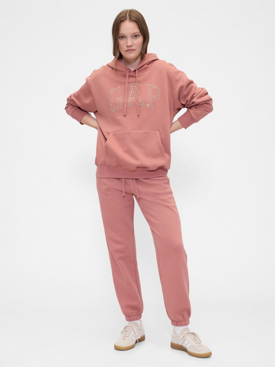Felpa rosa con cappuccio Donna_2
