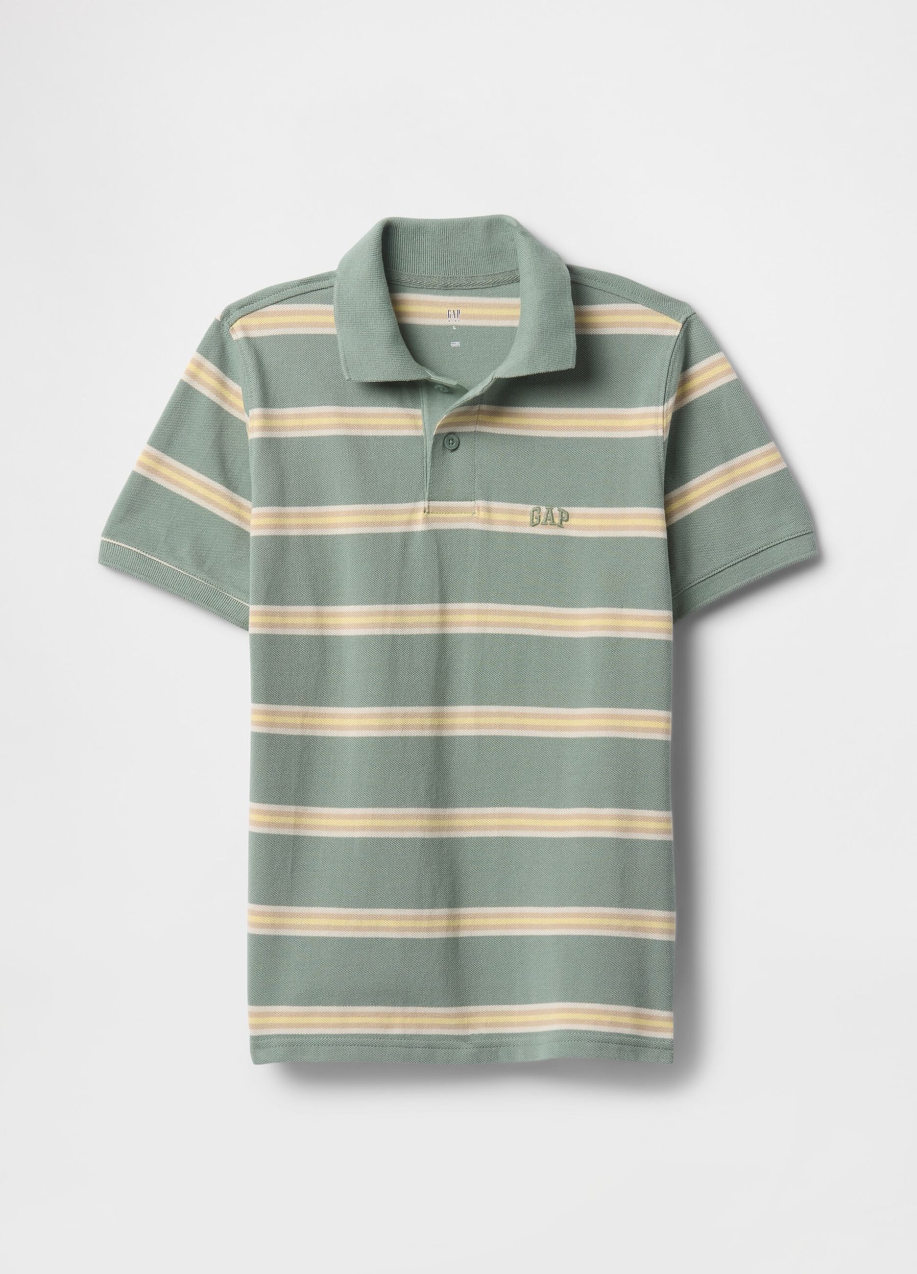 Polo a righe verdi e beige