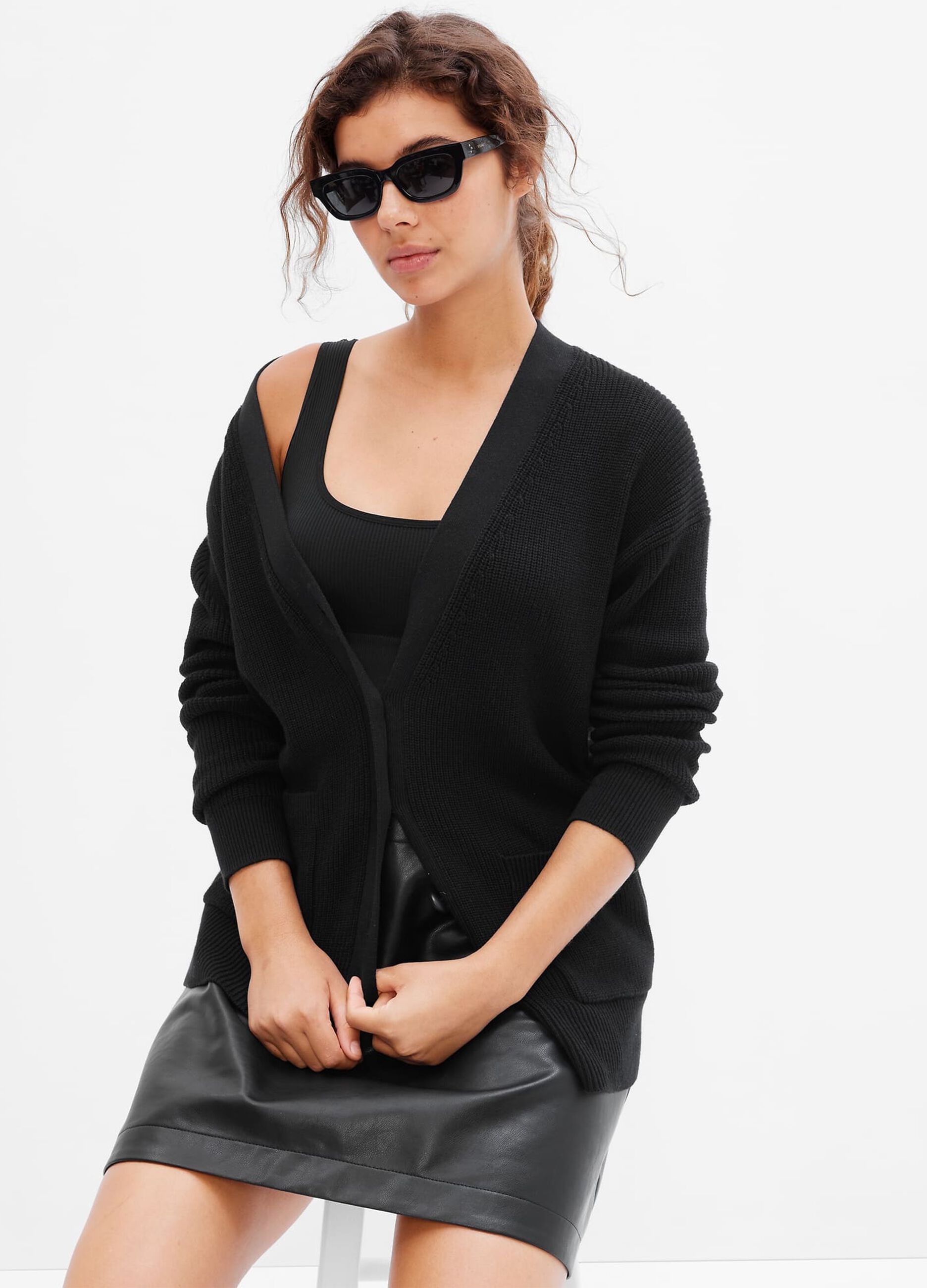 Cotton V neck cardigan