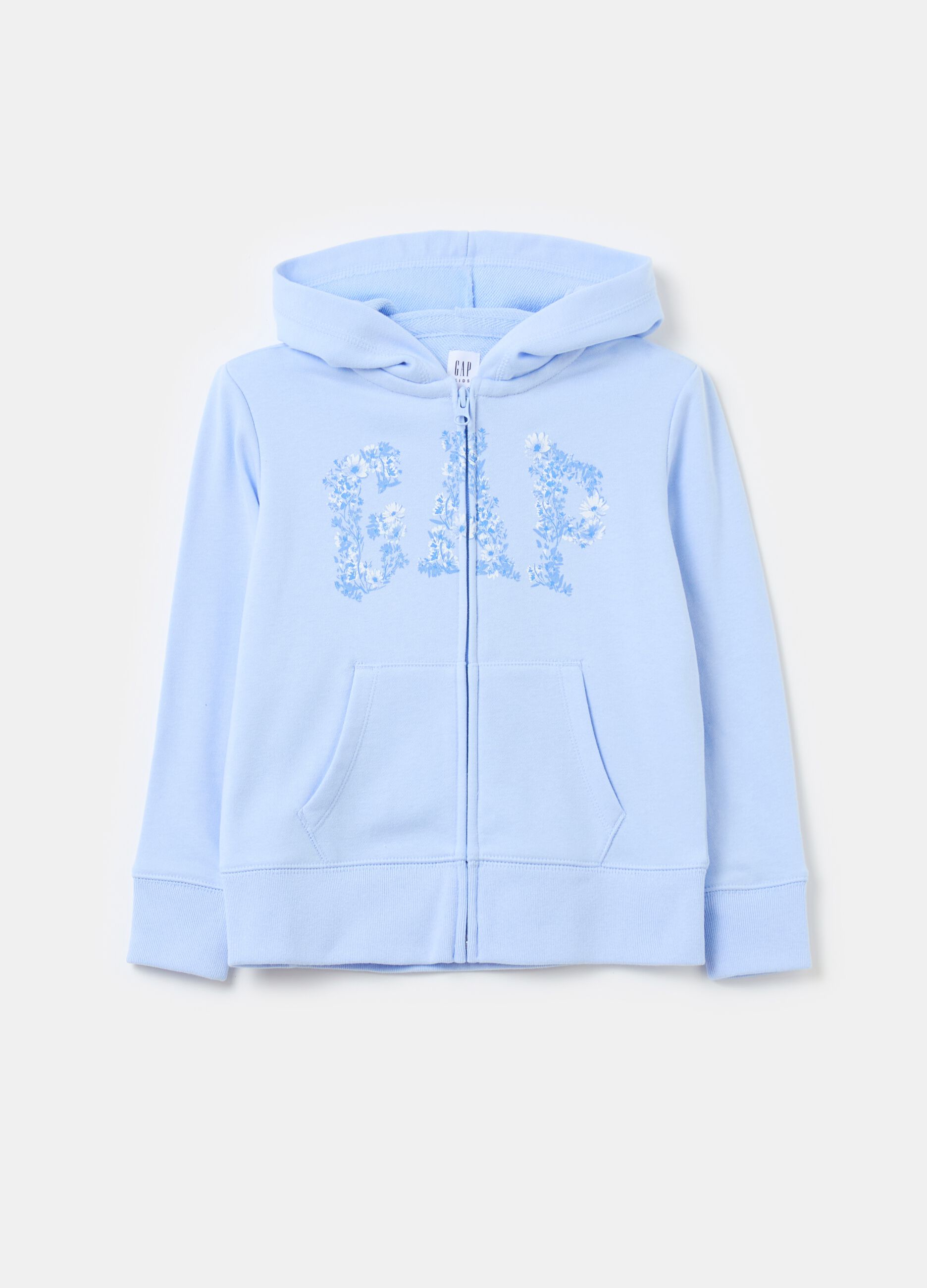 Full-zip con cappuccio stampa logo floreale