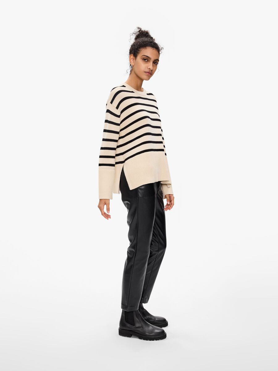 Oversized pullover in cotton with splits Woman_0