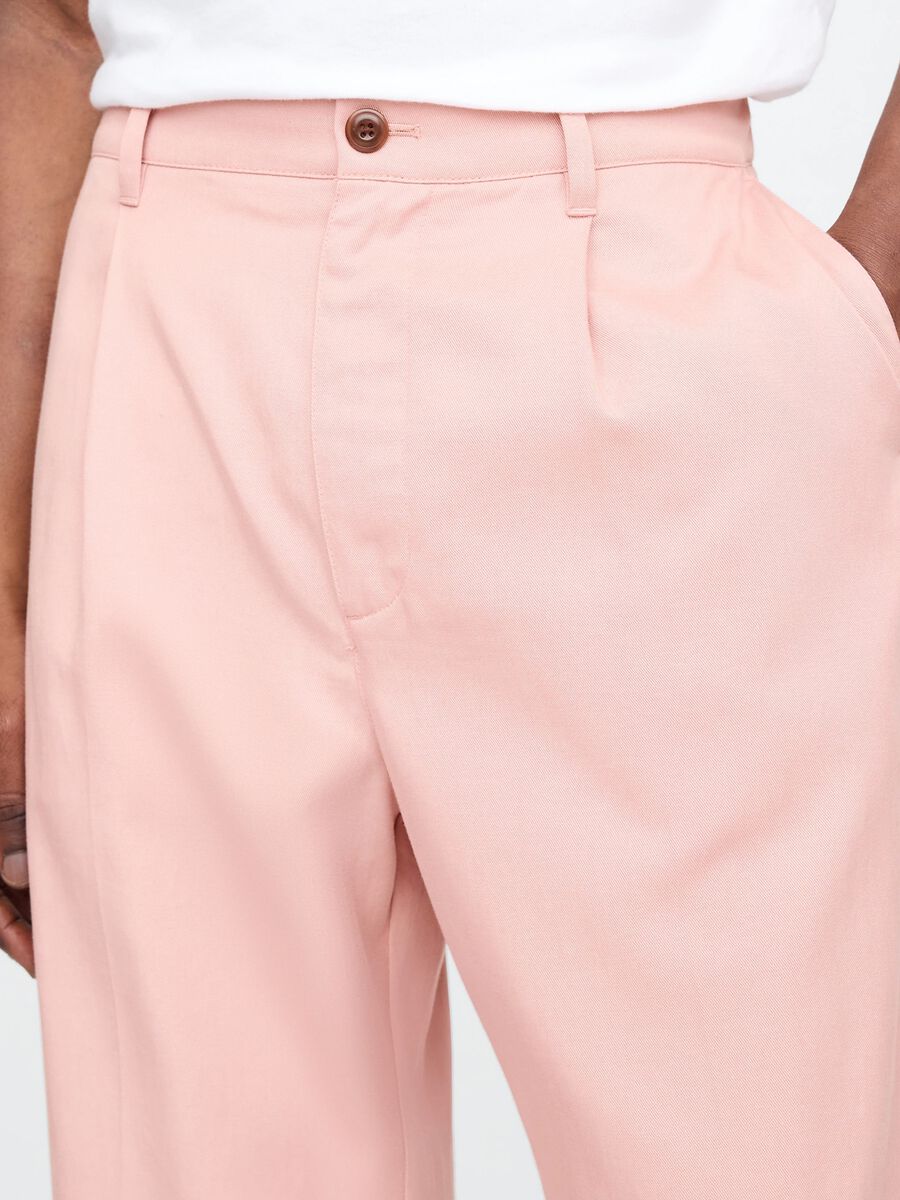 Pantaloni rosa a gamba larga in Lyocell e cotone Uomo_4