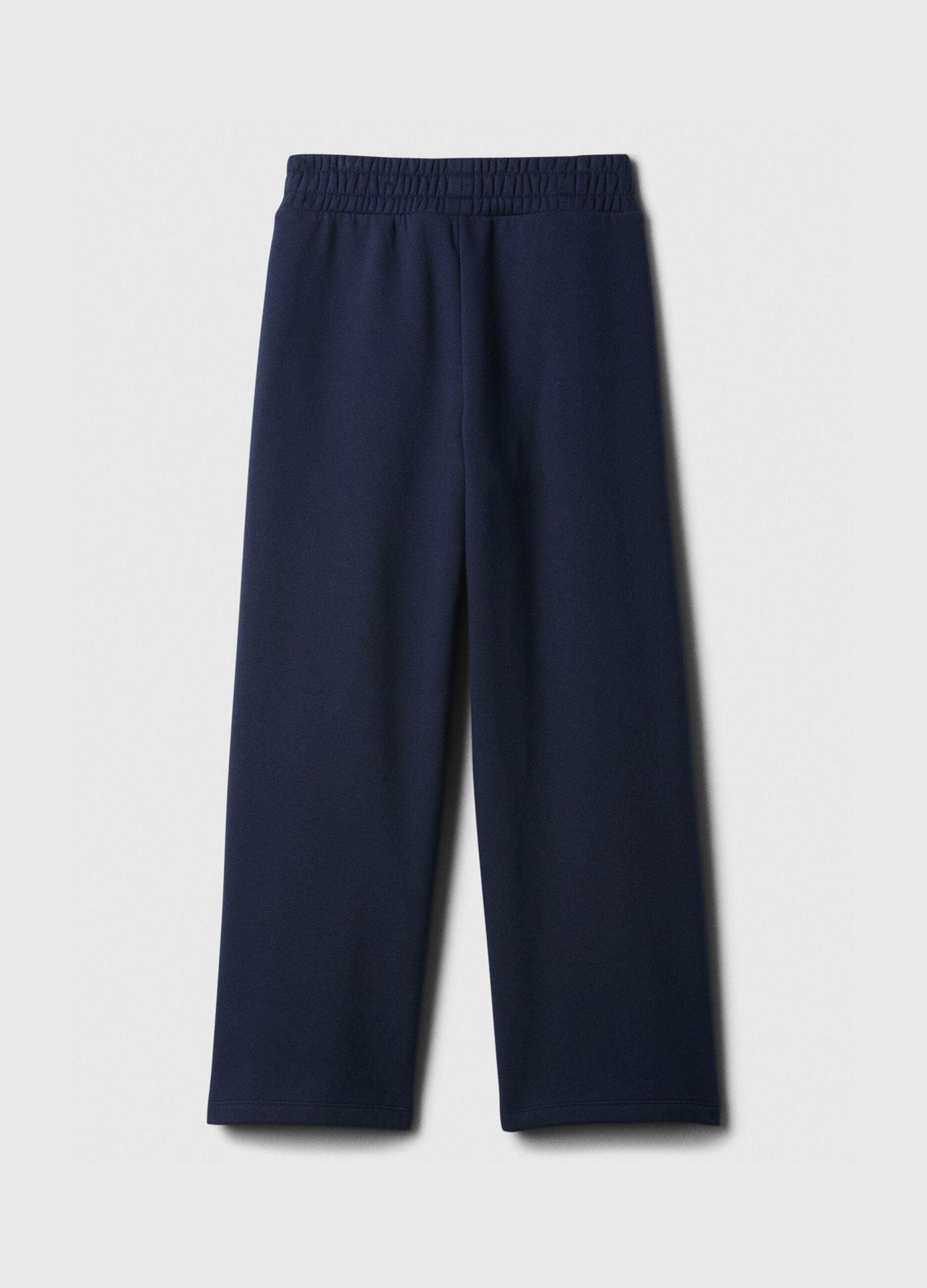 Joggers a gamba larga con stampa logo e arcobaleno_1