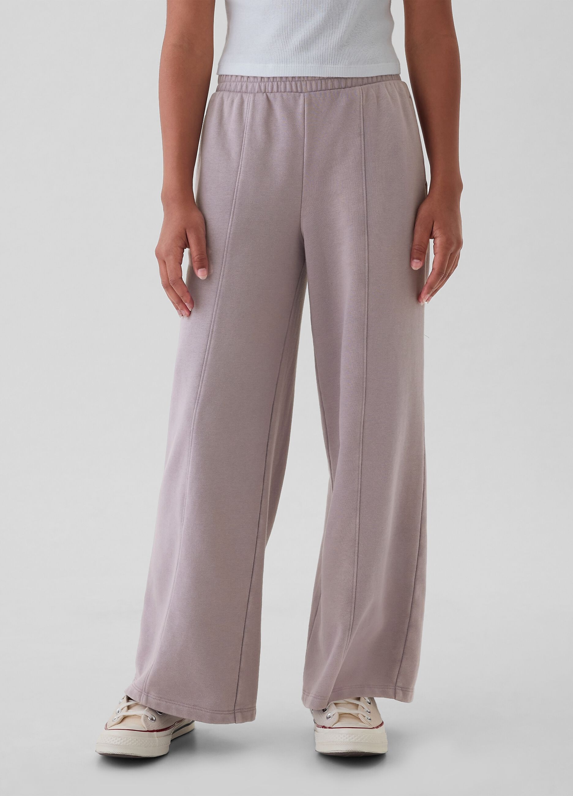 Joggers a gamba larga in felpa_1