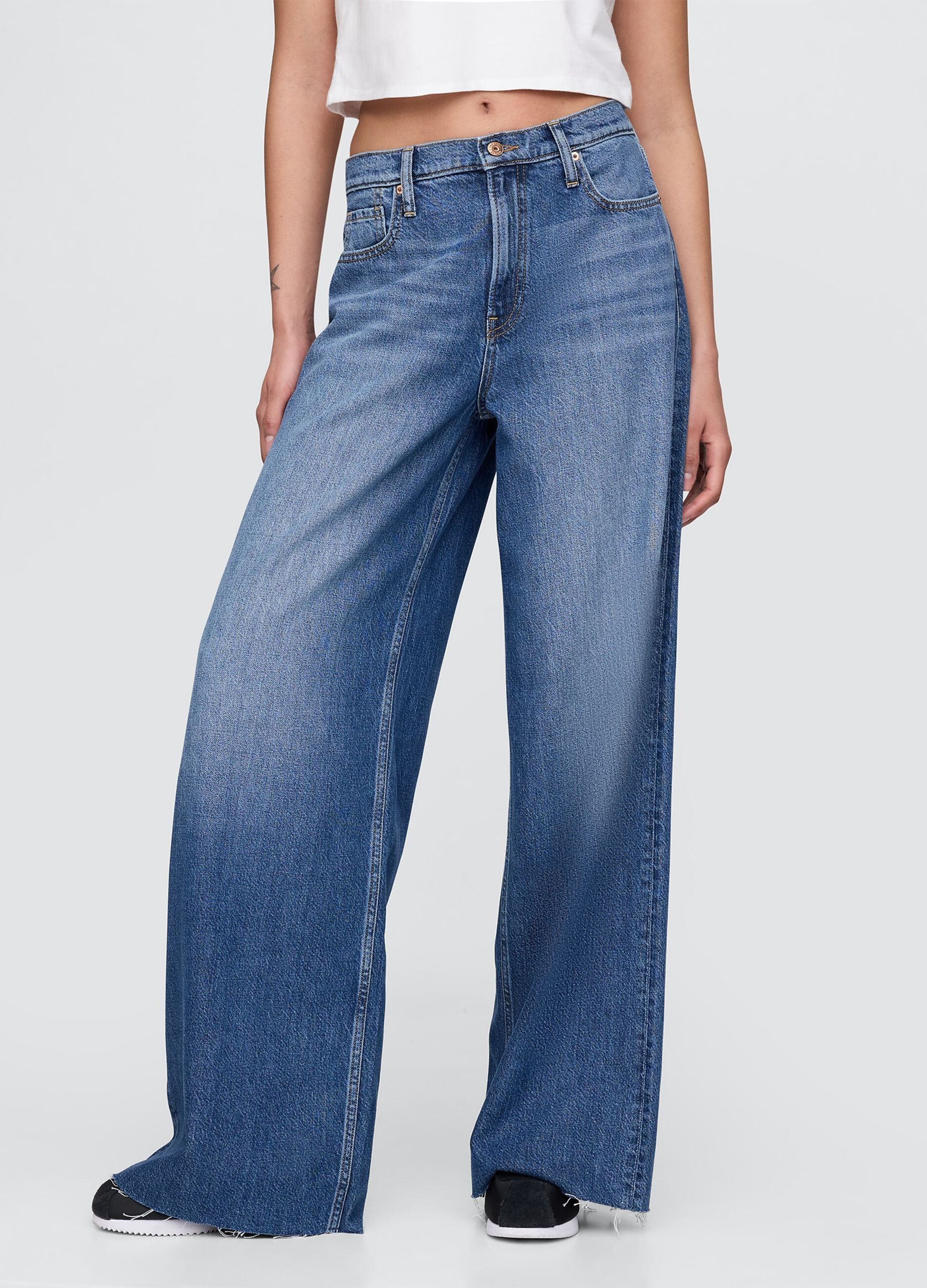 Pantaloni wide leg Gap in denim_1