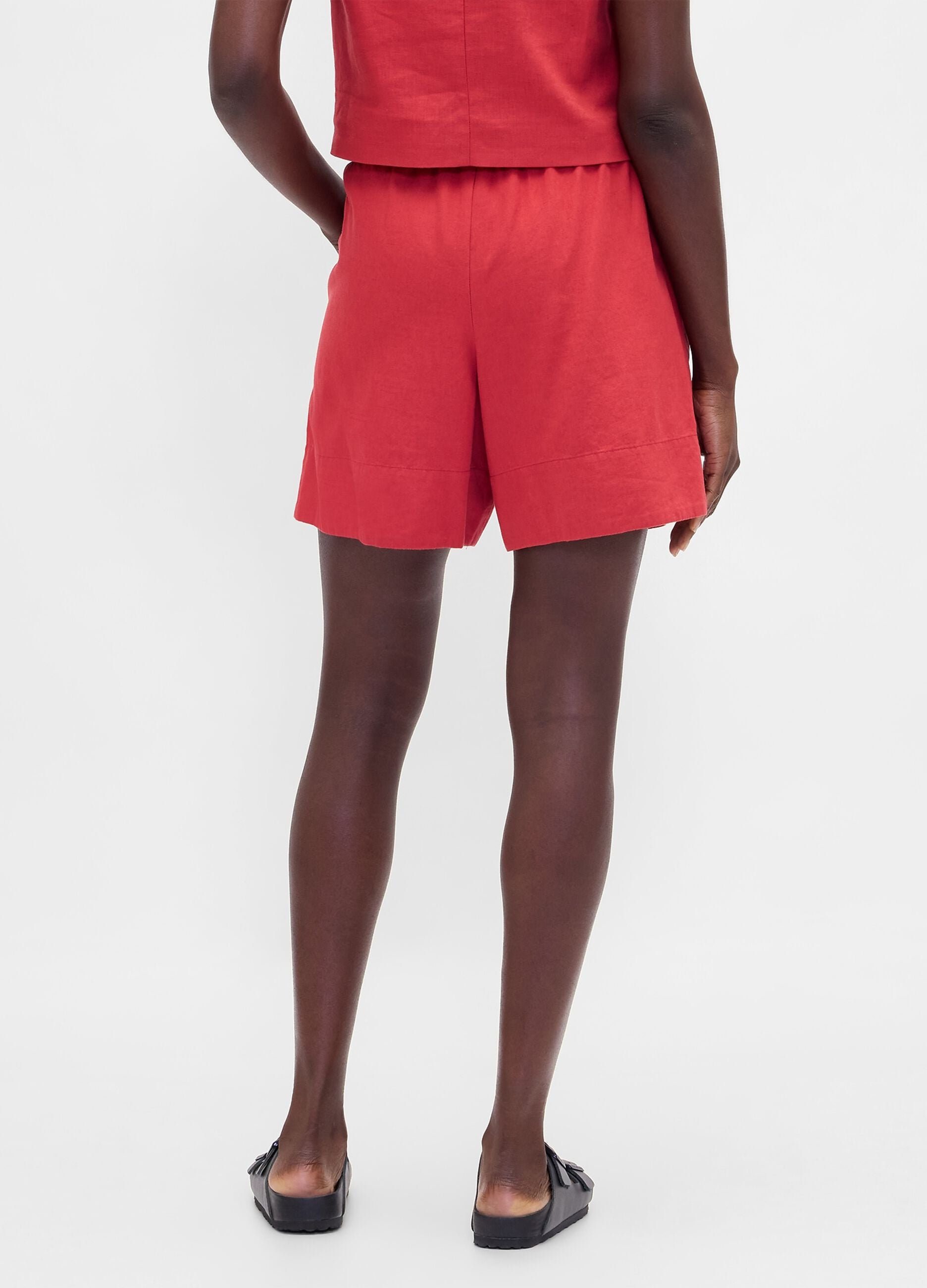 Shorts in misto lino e viscosa