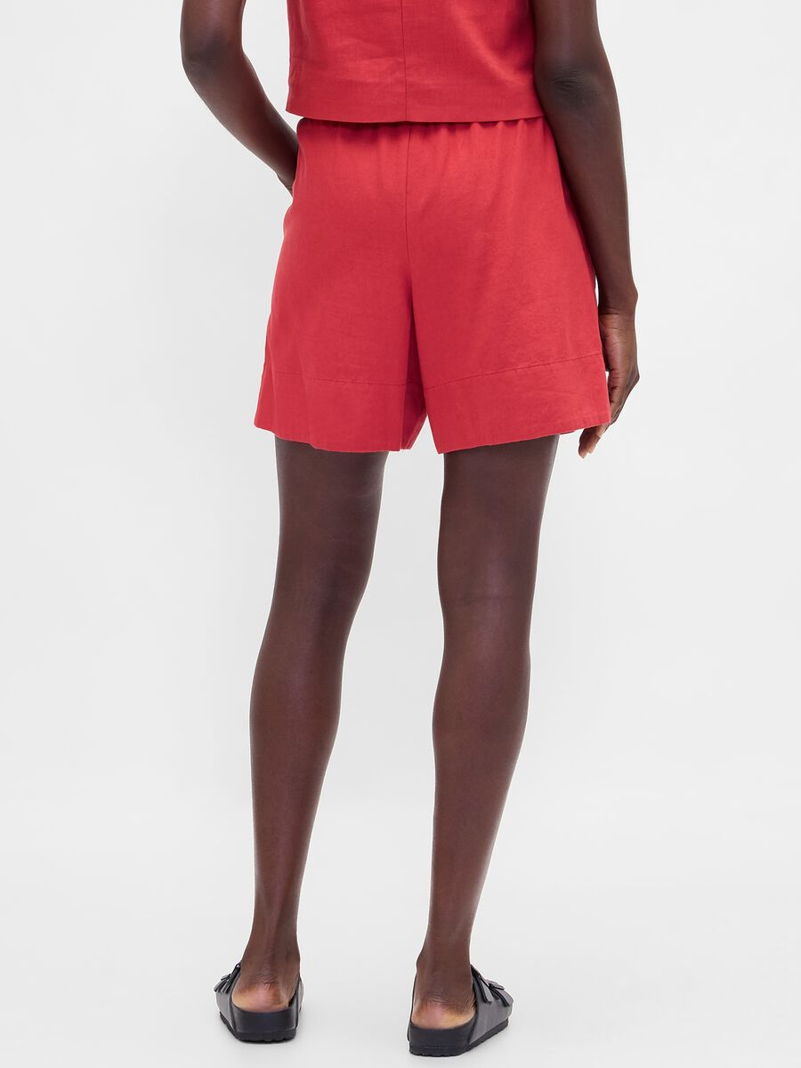 Shorts in misto lino e viscosa Donna_2