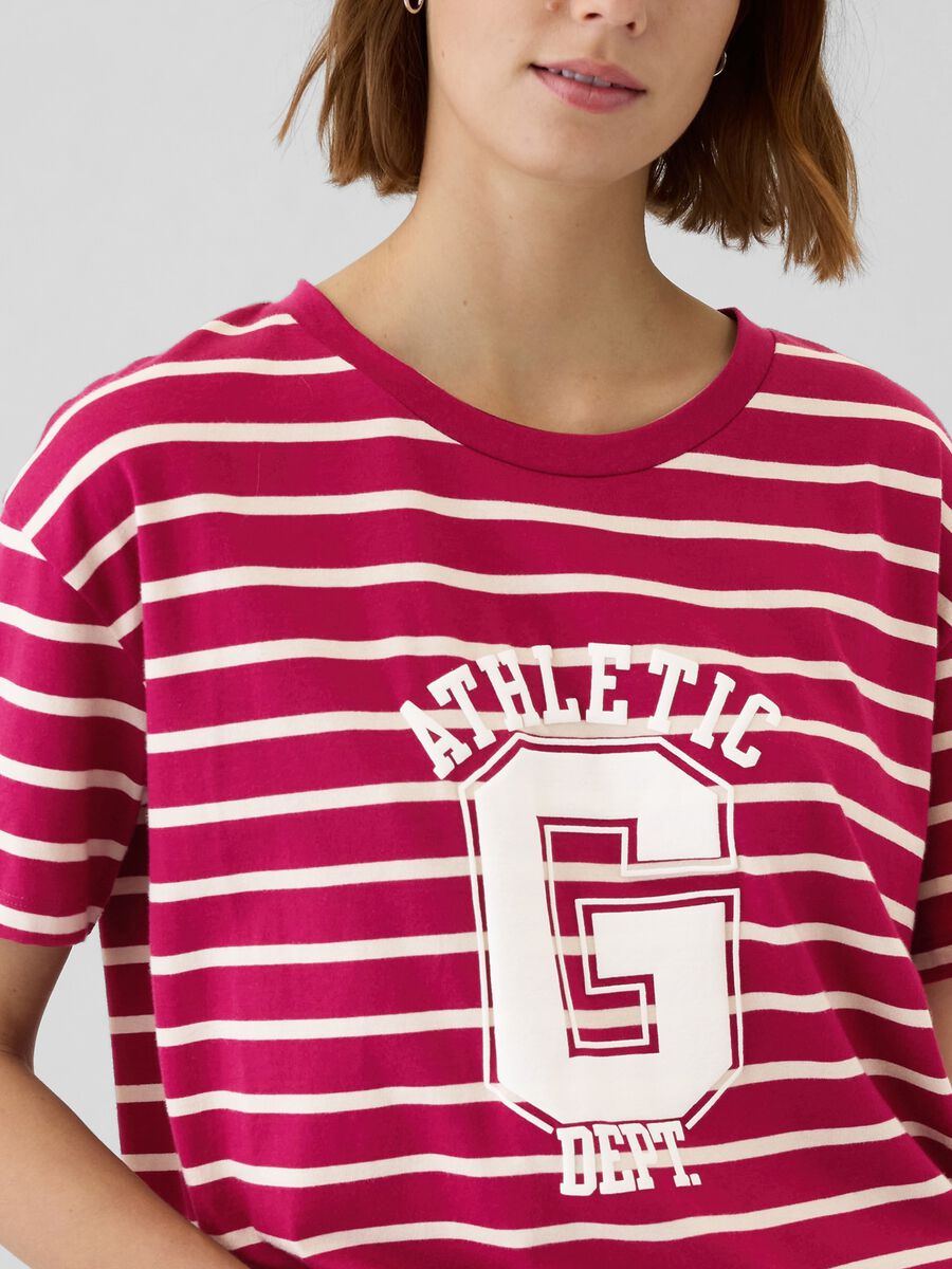 T-shirt in cotone bio stampa logo Athletic Dept. Donna_3