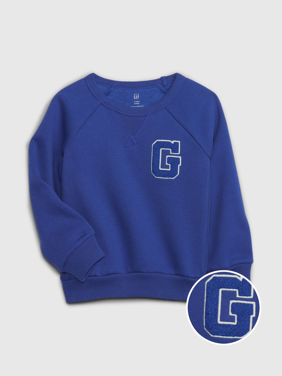 Sweatshirt with round neck and logo embroidery Toddler Boy_1