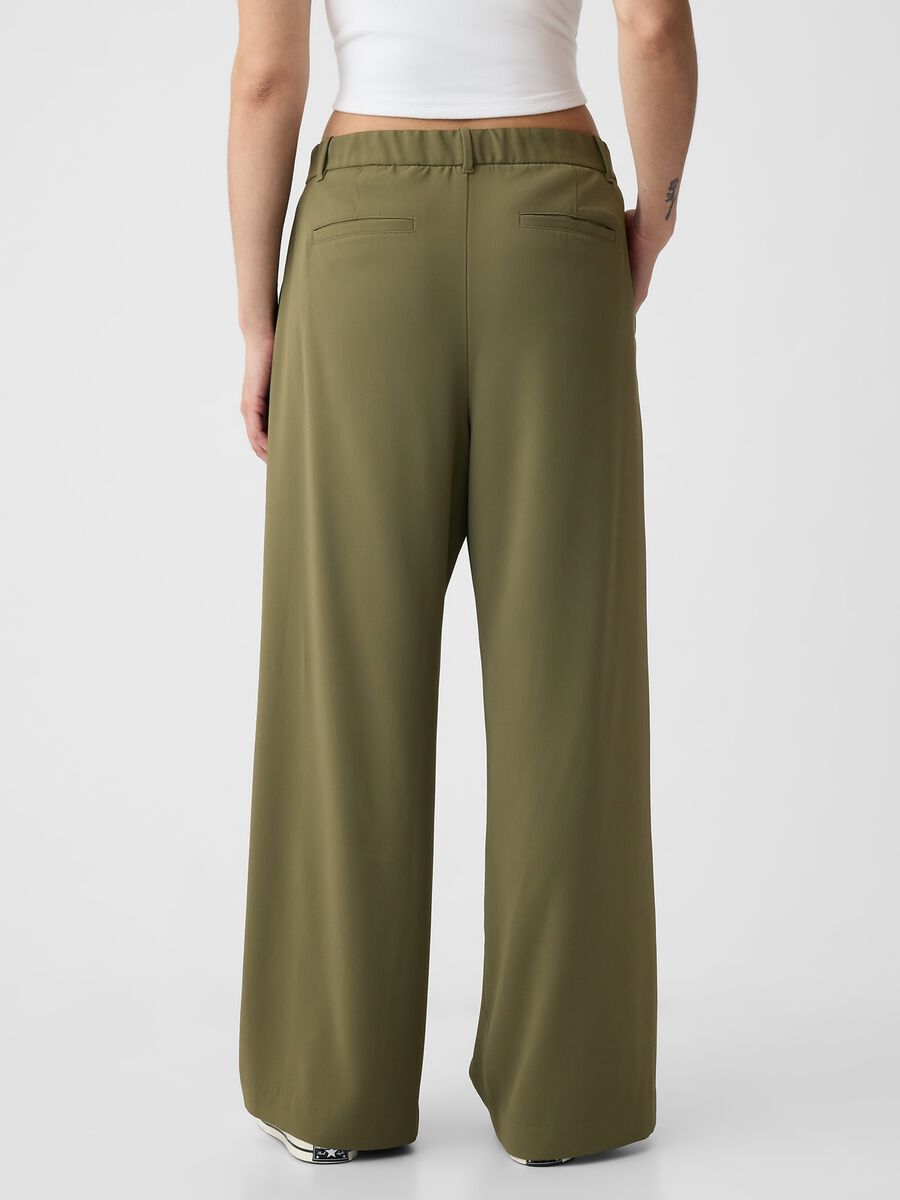 Wide-leg trousers with high waist and darts Woman_4