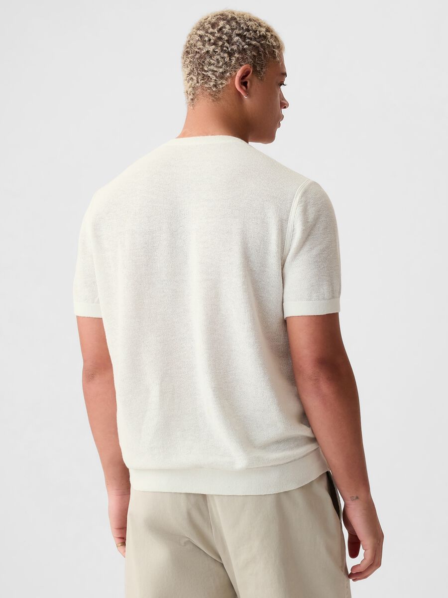 T-shirt in maglia di misto lino Uomo_2