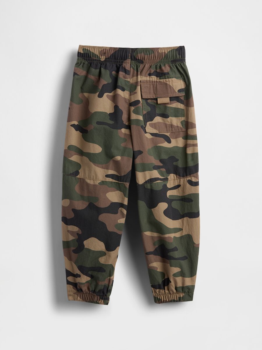 Pantaloni verde mimetico in cotone Bambino_1