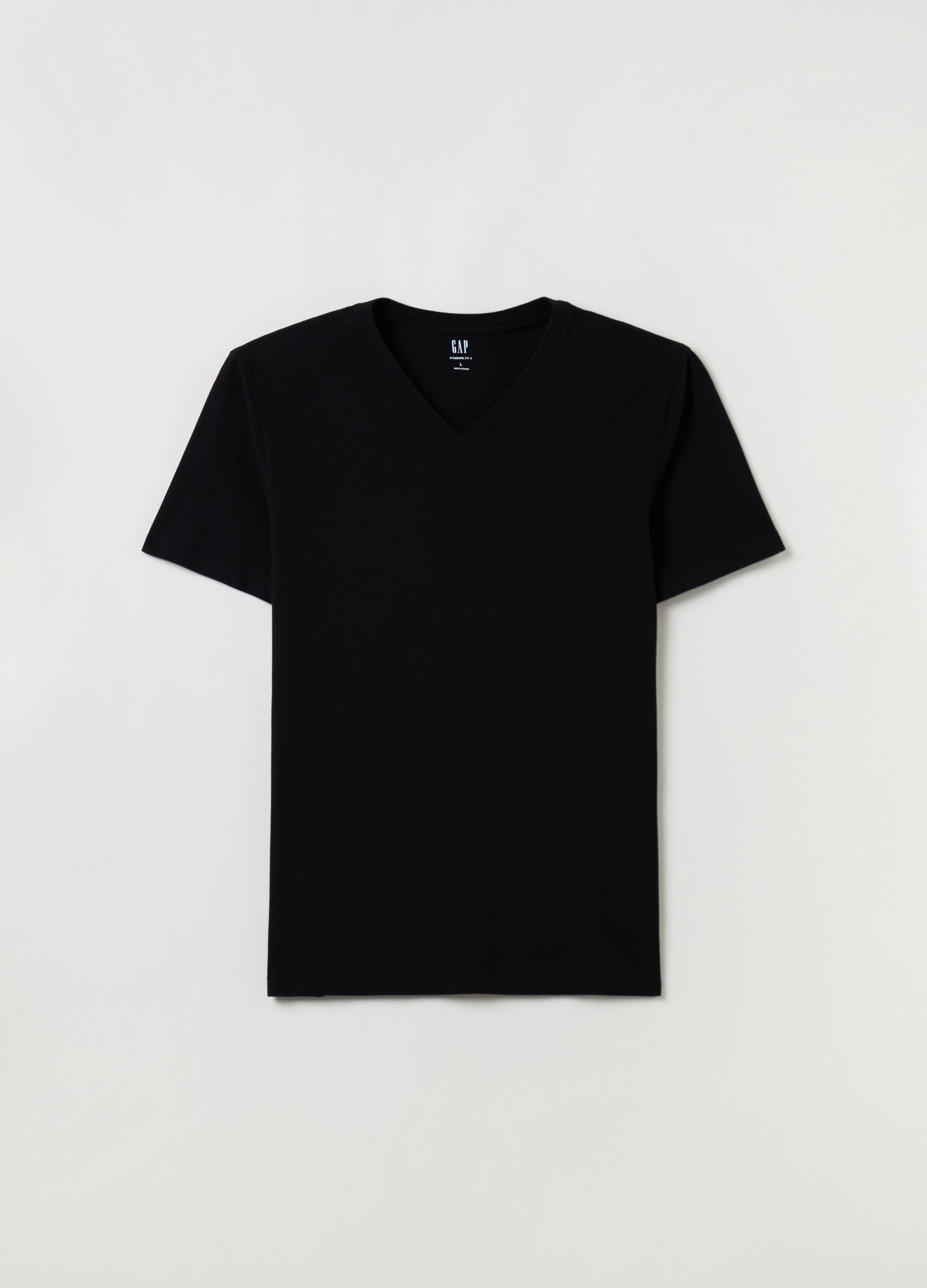 Cotton T-shirt with V neck_1