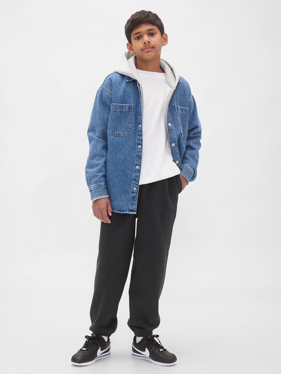 Pantaloni neri in puro cotone Bambino_0