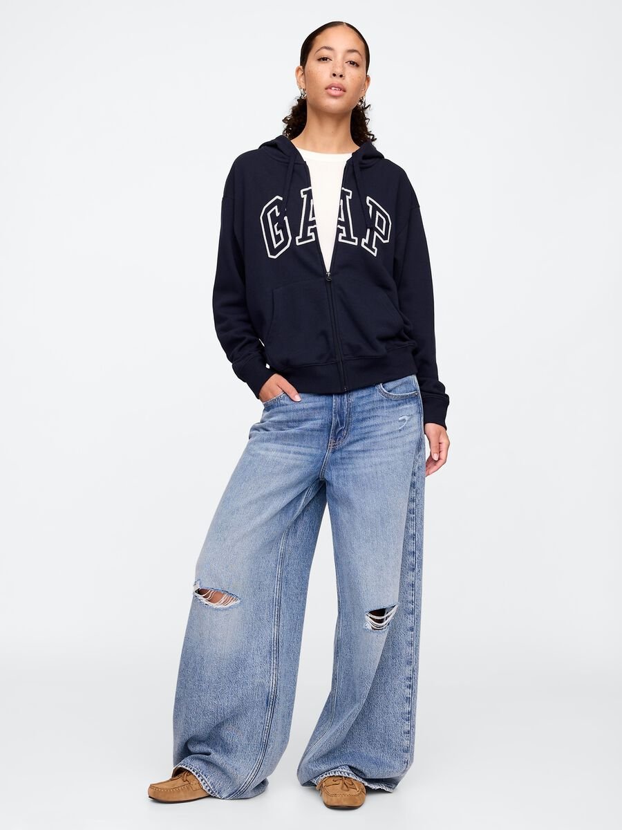 Felpa con cappuccio blu GAP Donna_1