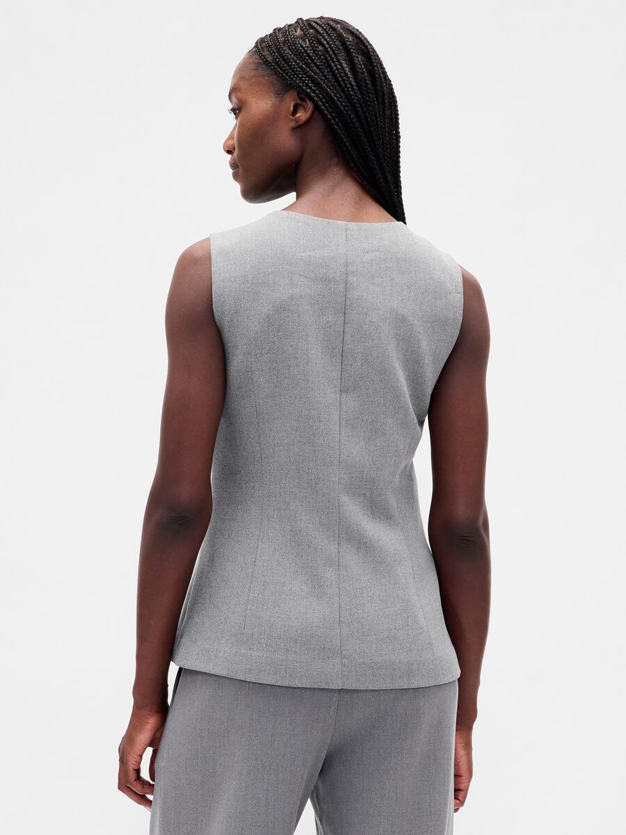 Grey Waistcoat in Stretch Fabric Woman_2