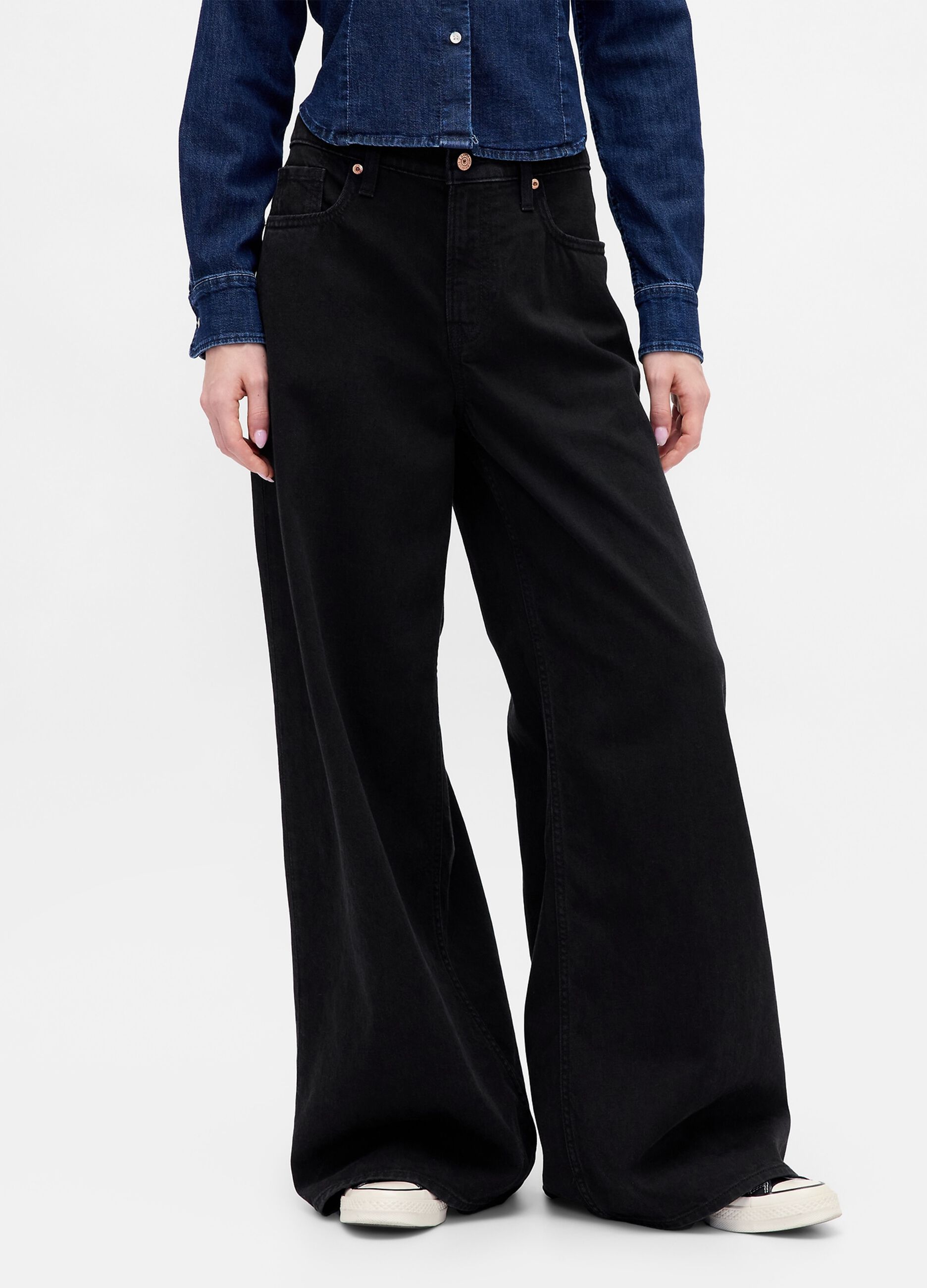 Pantaloni neri in Lyocell e cotone_1