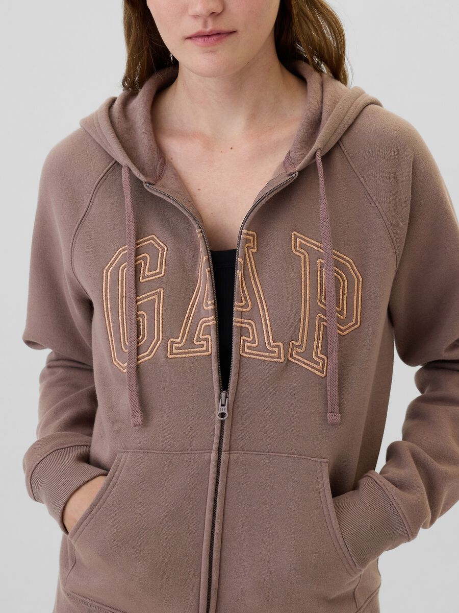 Felpa con cappuccio ricamo logo Donna_2