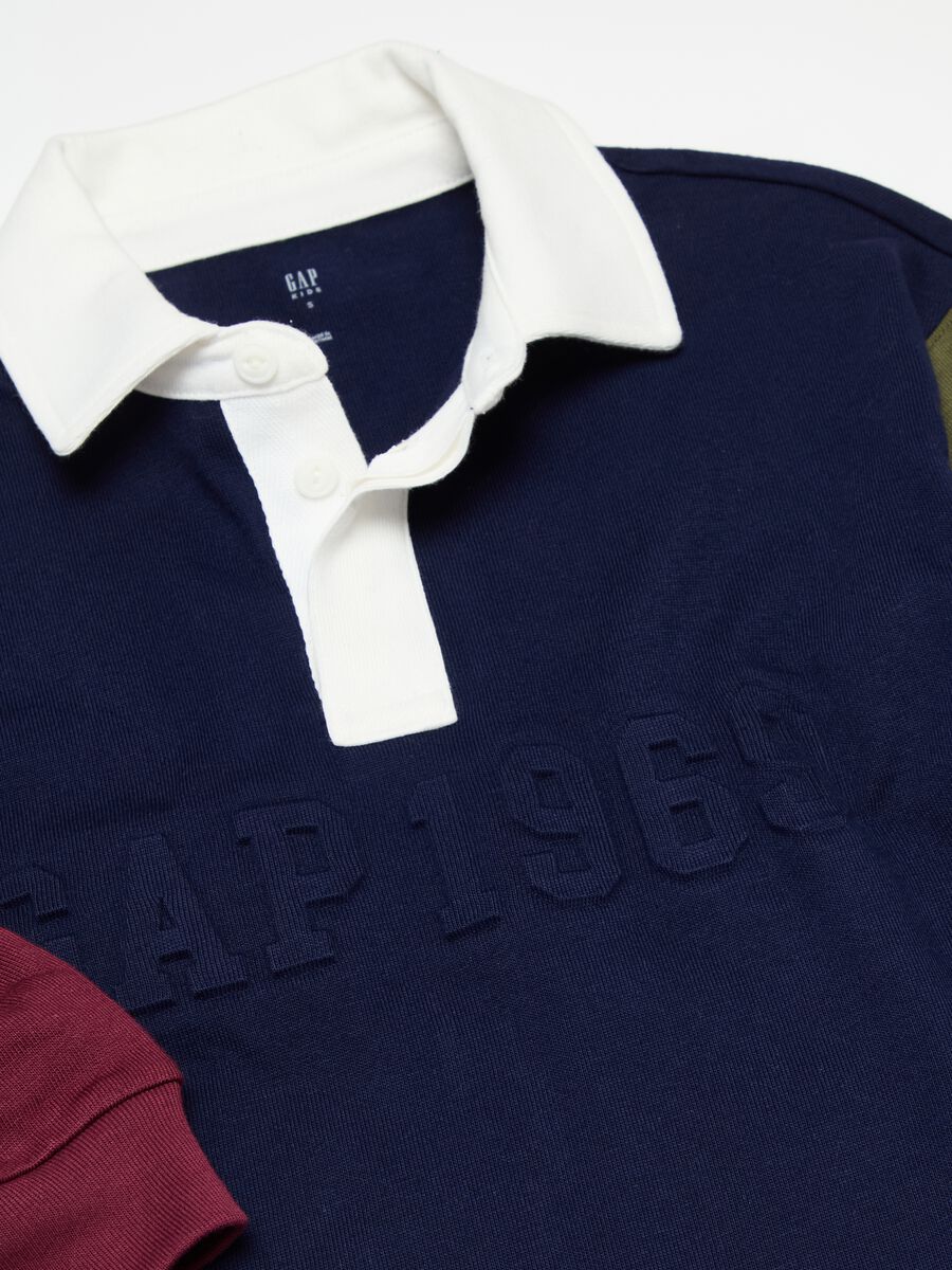 Colour-block polo shirt with embossed logo Boy_2