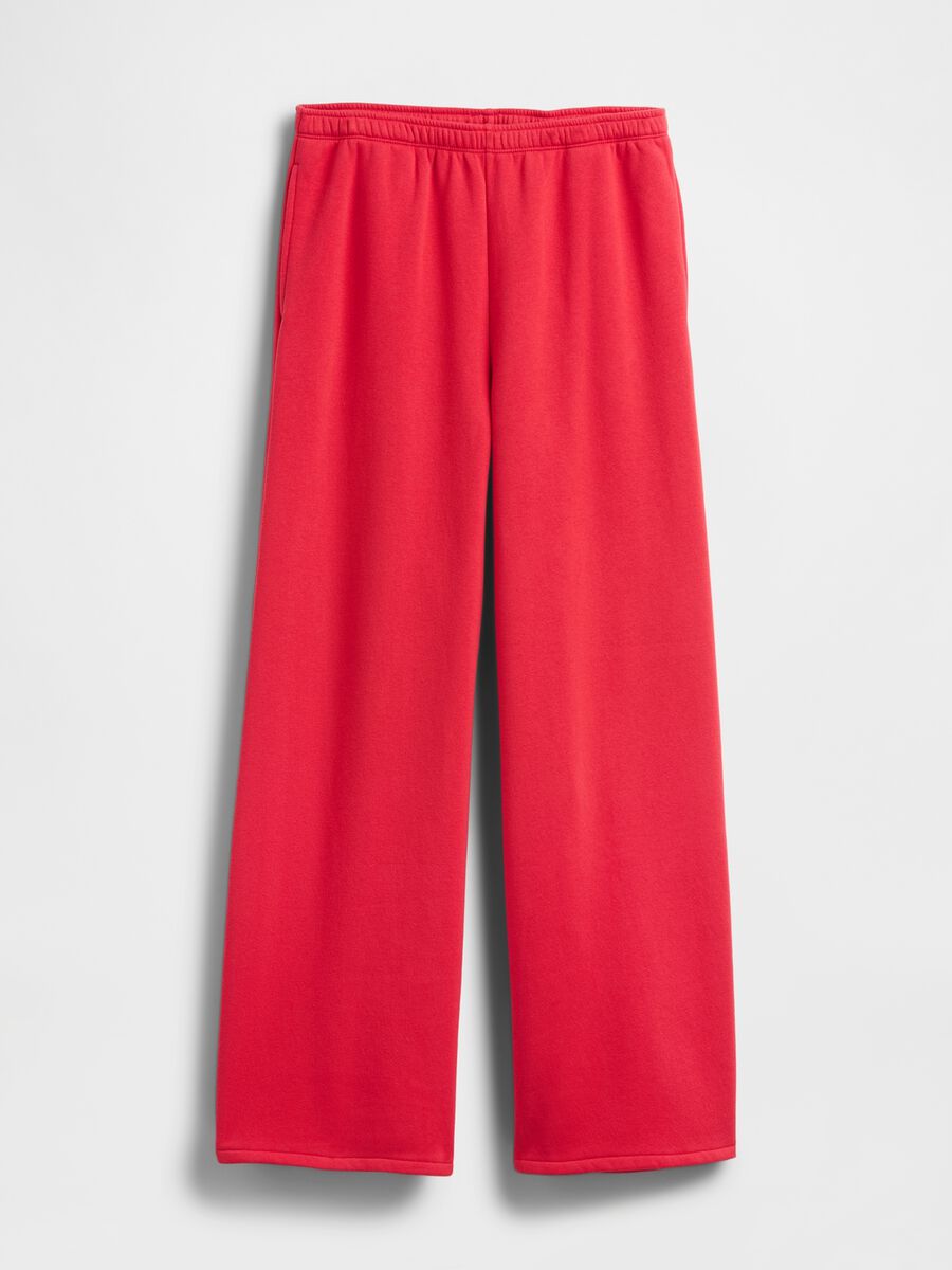 Red Cotton Blend Trousers Woman_4