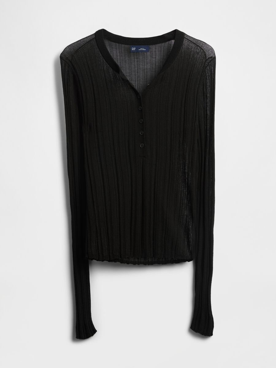 Black Sweater with Transparent Details Woman_4