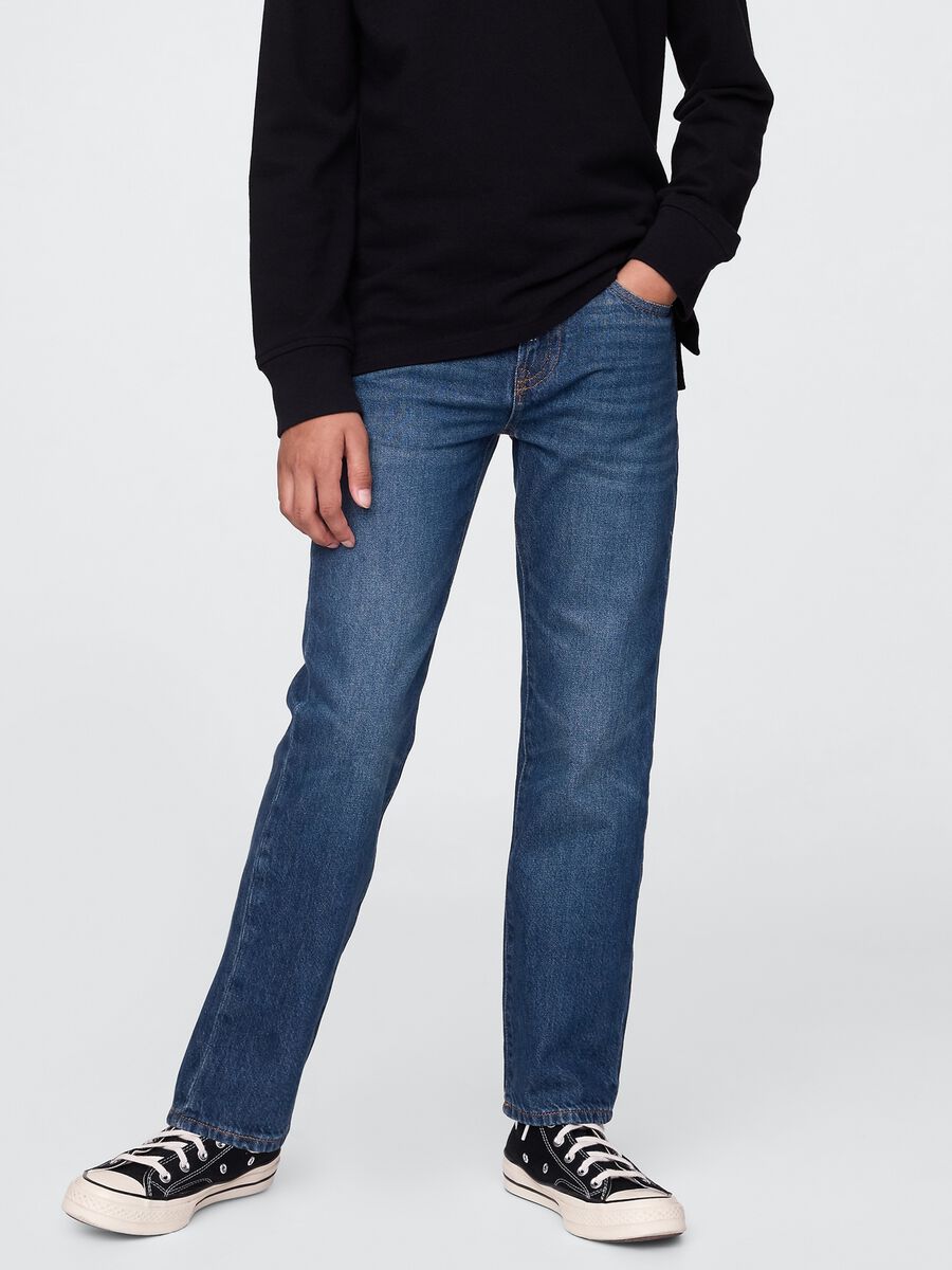 Jeans blu in cotone Bambino_1