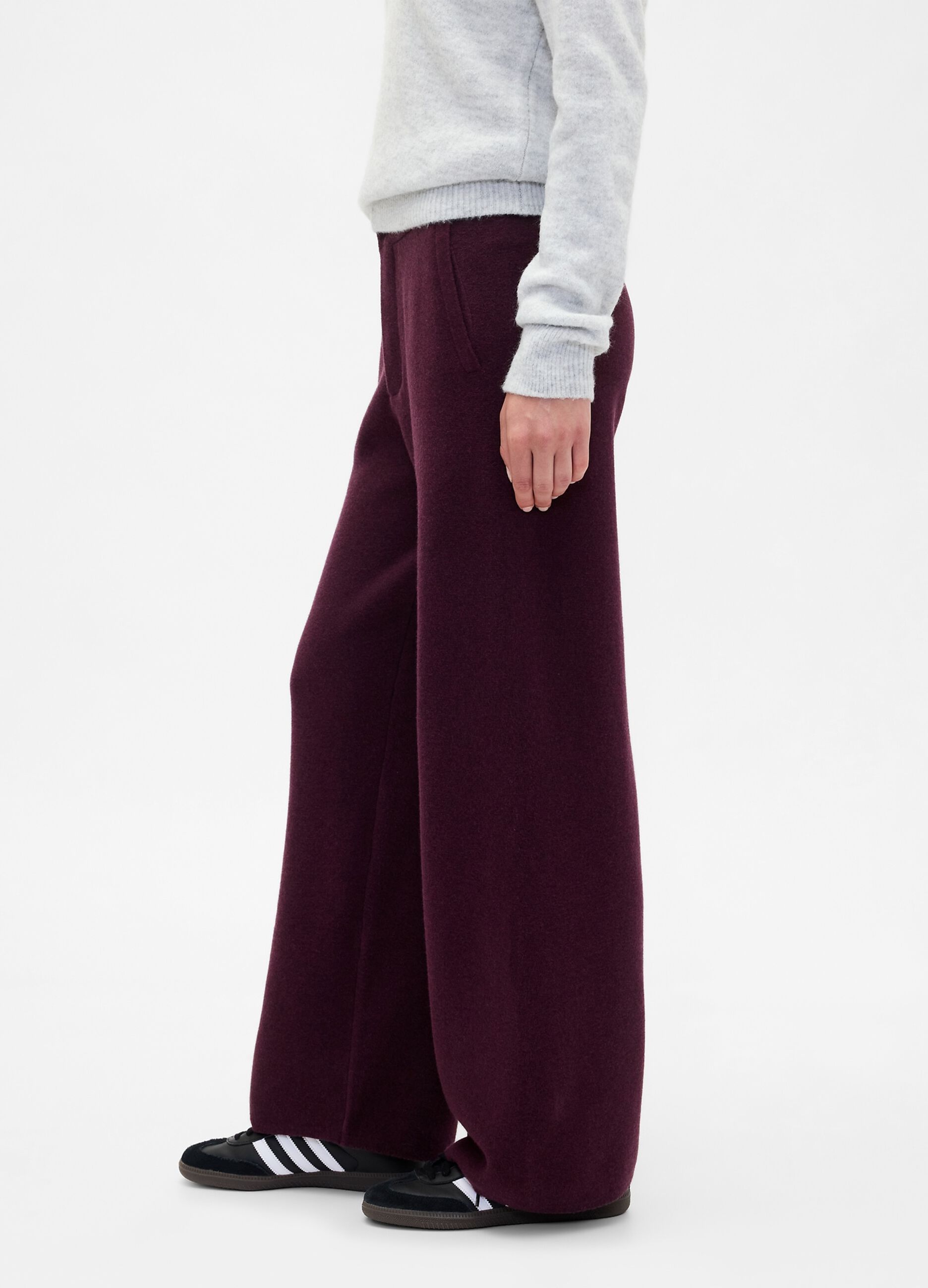 Women's Purple Cotton Blend Trousers_3