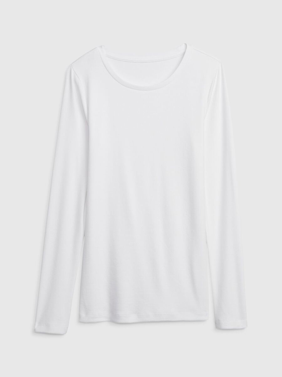 T-shirt a maniche lunghe in cotone e modal Donna_5