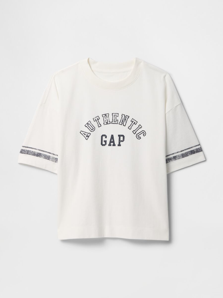T-shirt corta in cotone bianco Gap Donna_4