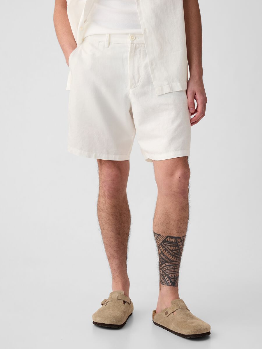 Bermuda in lino e cotone Uomo_1