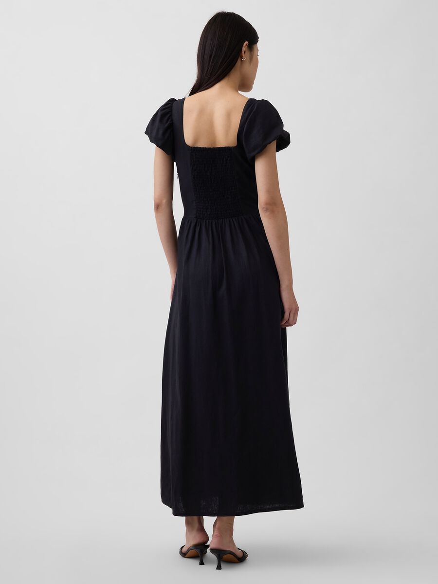 Abito lungo in misto lino Donna_1